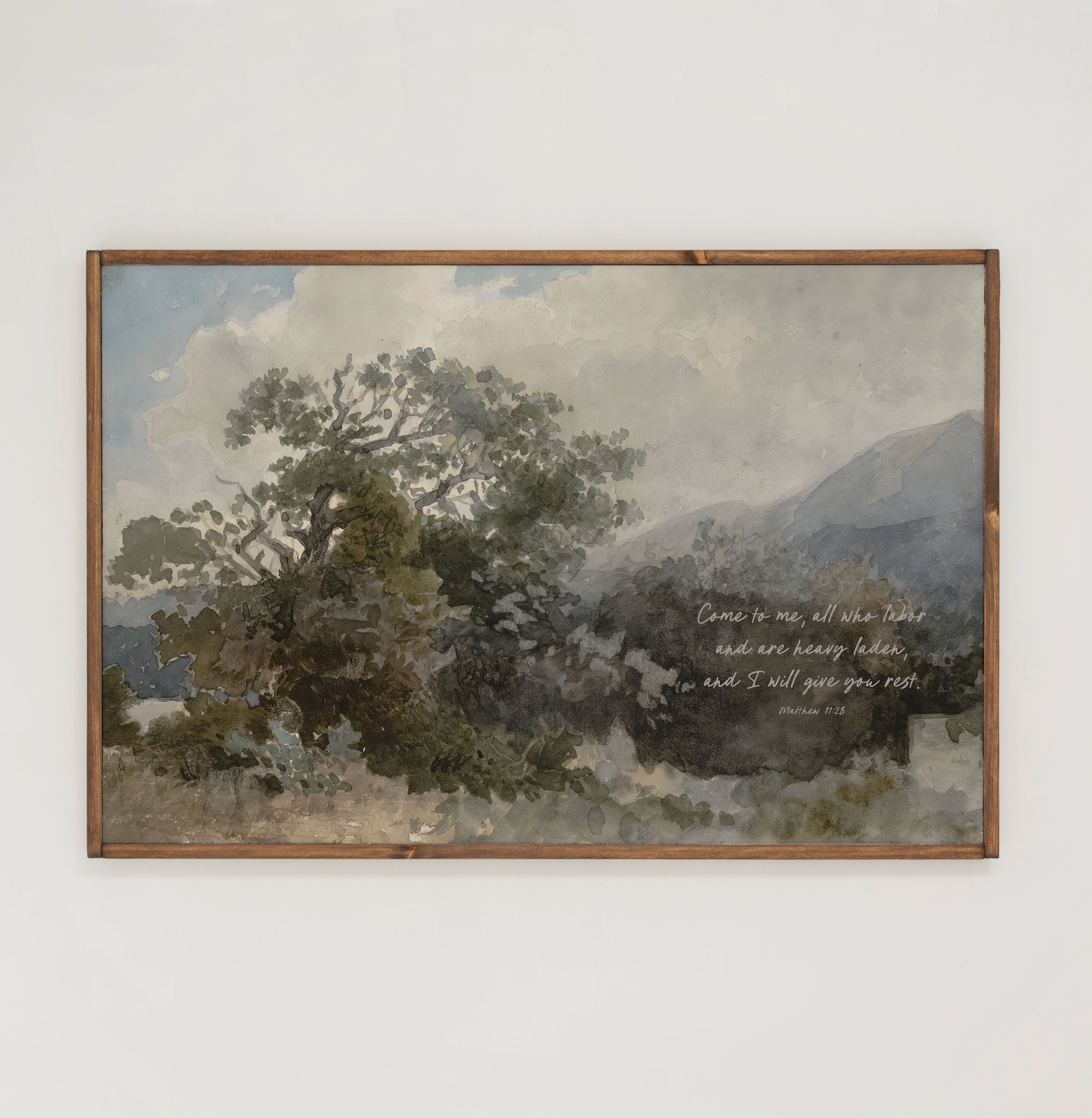 I Will Give You Rest | Framed Wooden Art - Horizontal | 719