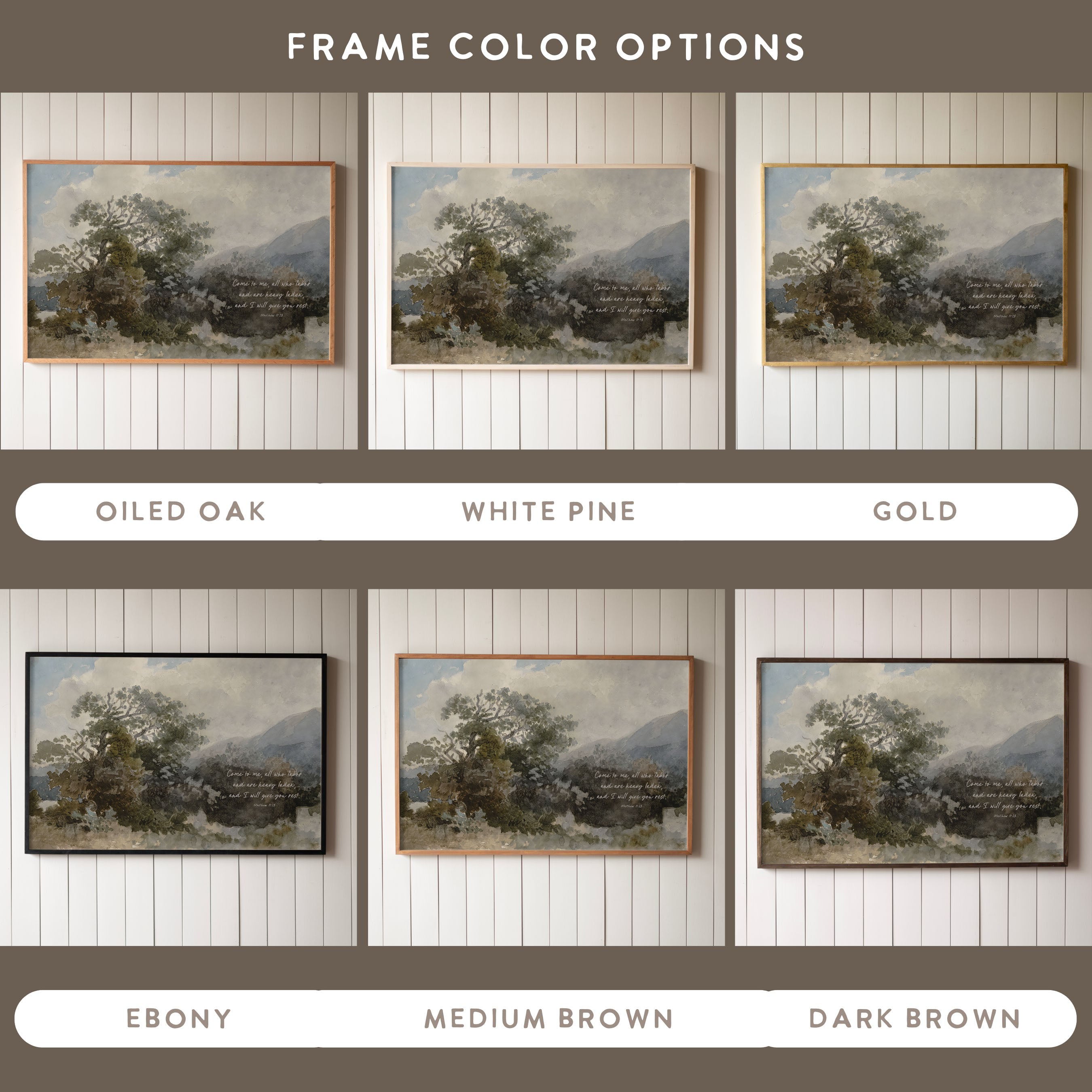 "I Will Give You Rest" Framed Canvas | Horizontal | 719