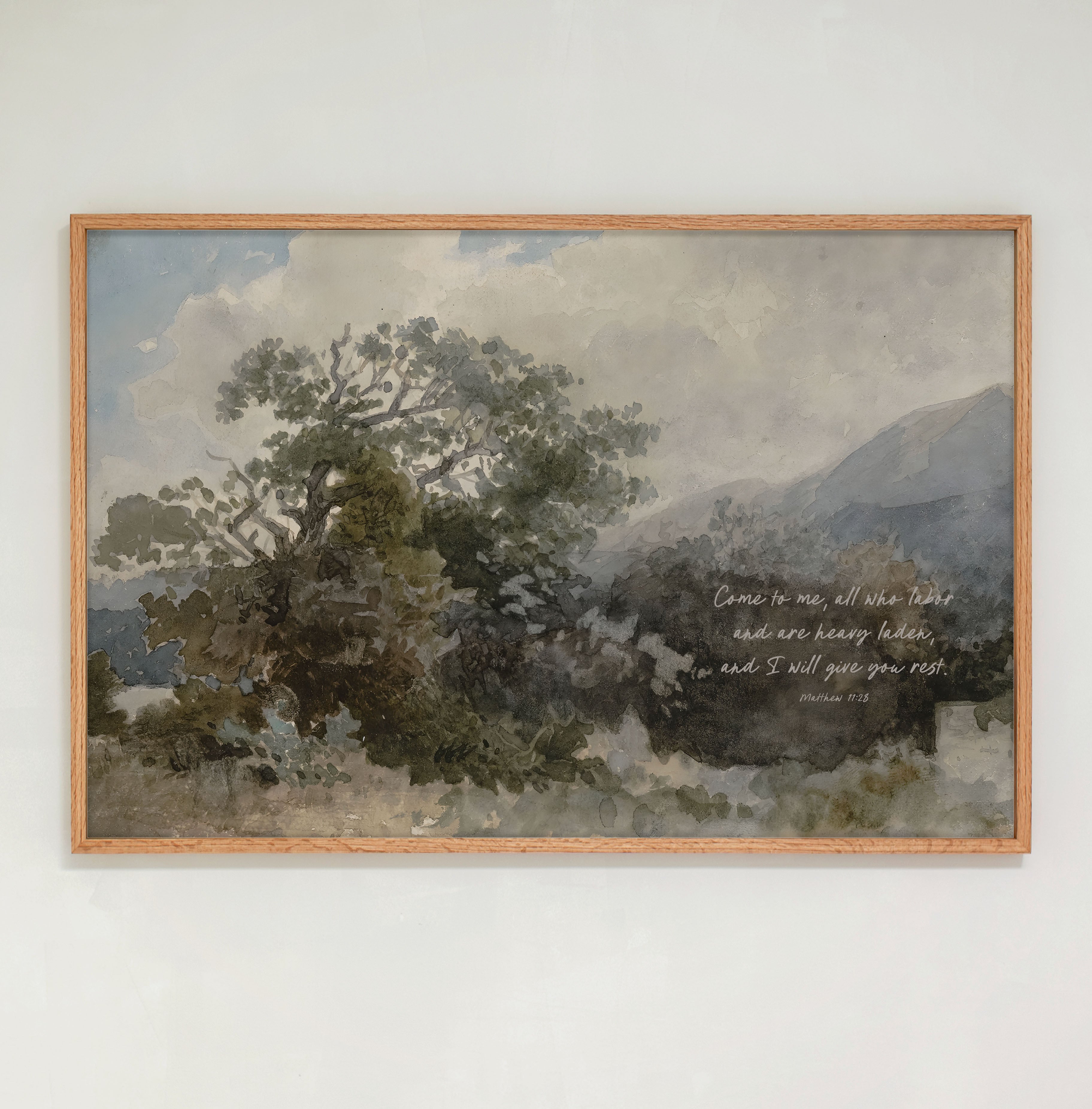 "I Will Give You Rest" Framed Canvas | Horizontal | 719