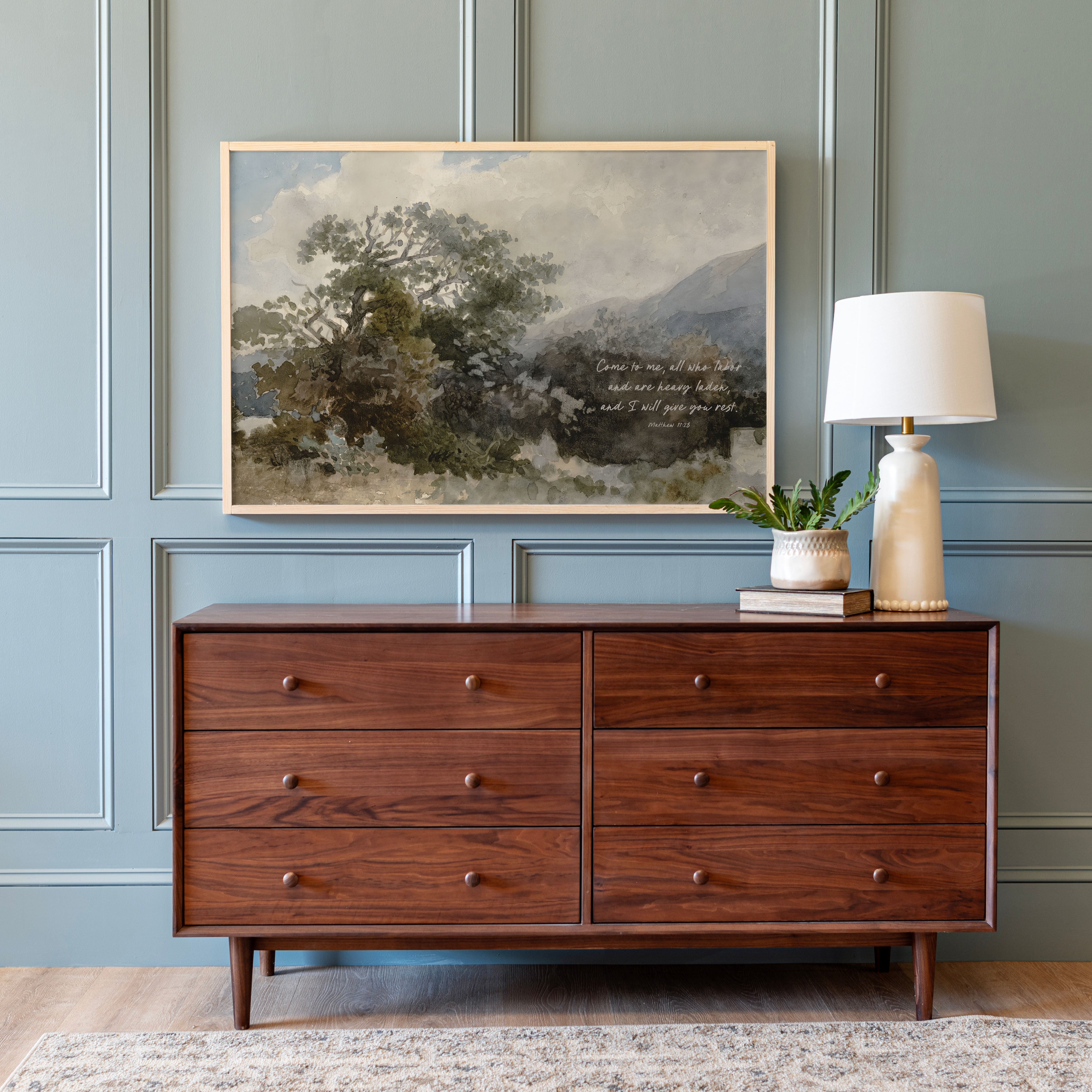 I Will Give You Rest | Framed Wooden Art - Horizontal | 719