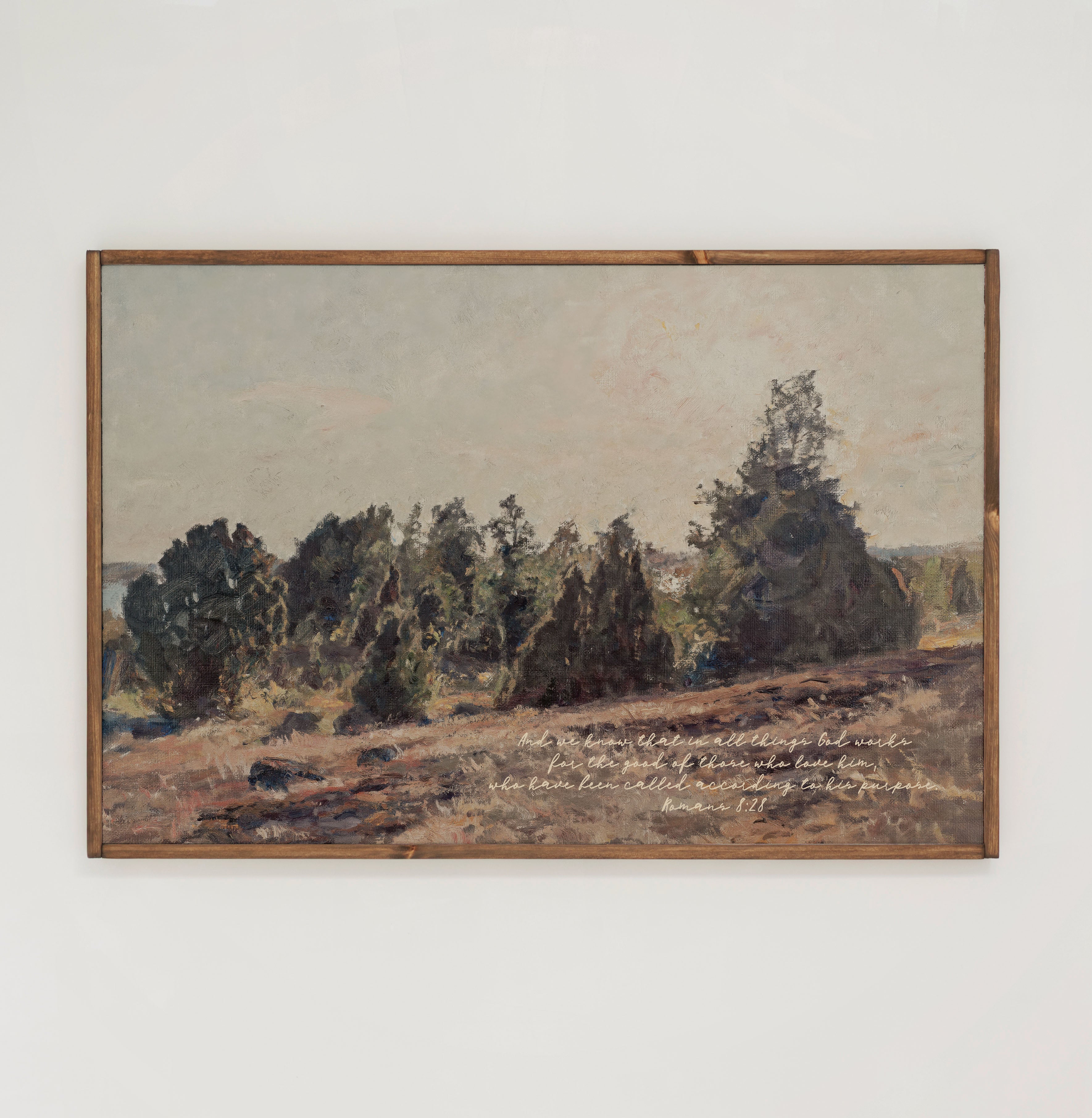 Romans 8:28 | Framed Wooden Art - Horizontal | 720