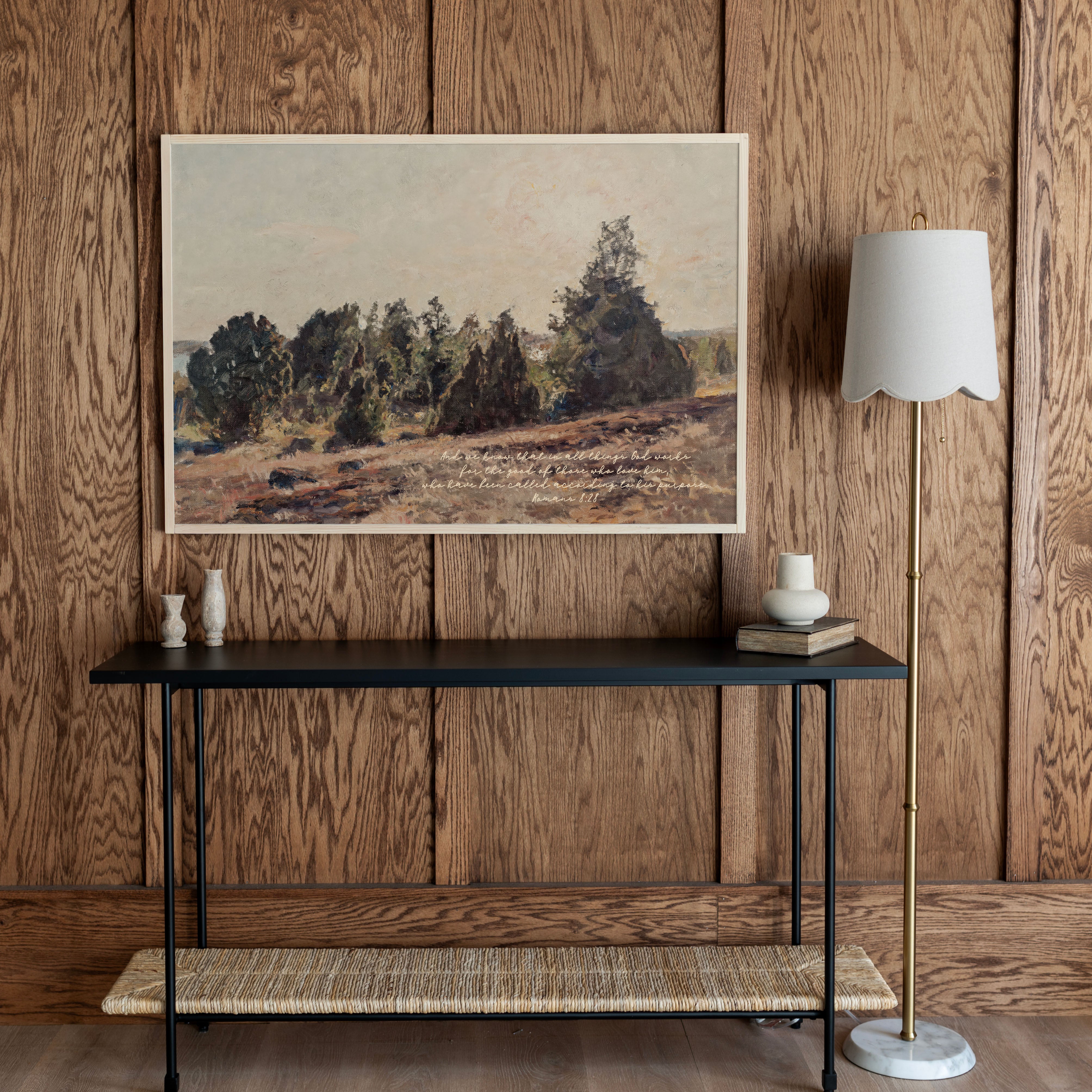 Romans 8:28 | Framed Wooden Art - Horizontal | 720