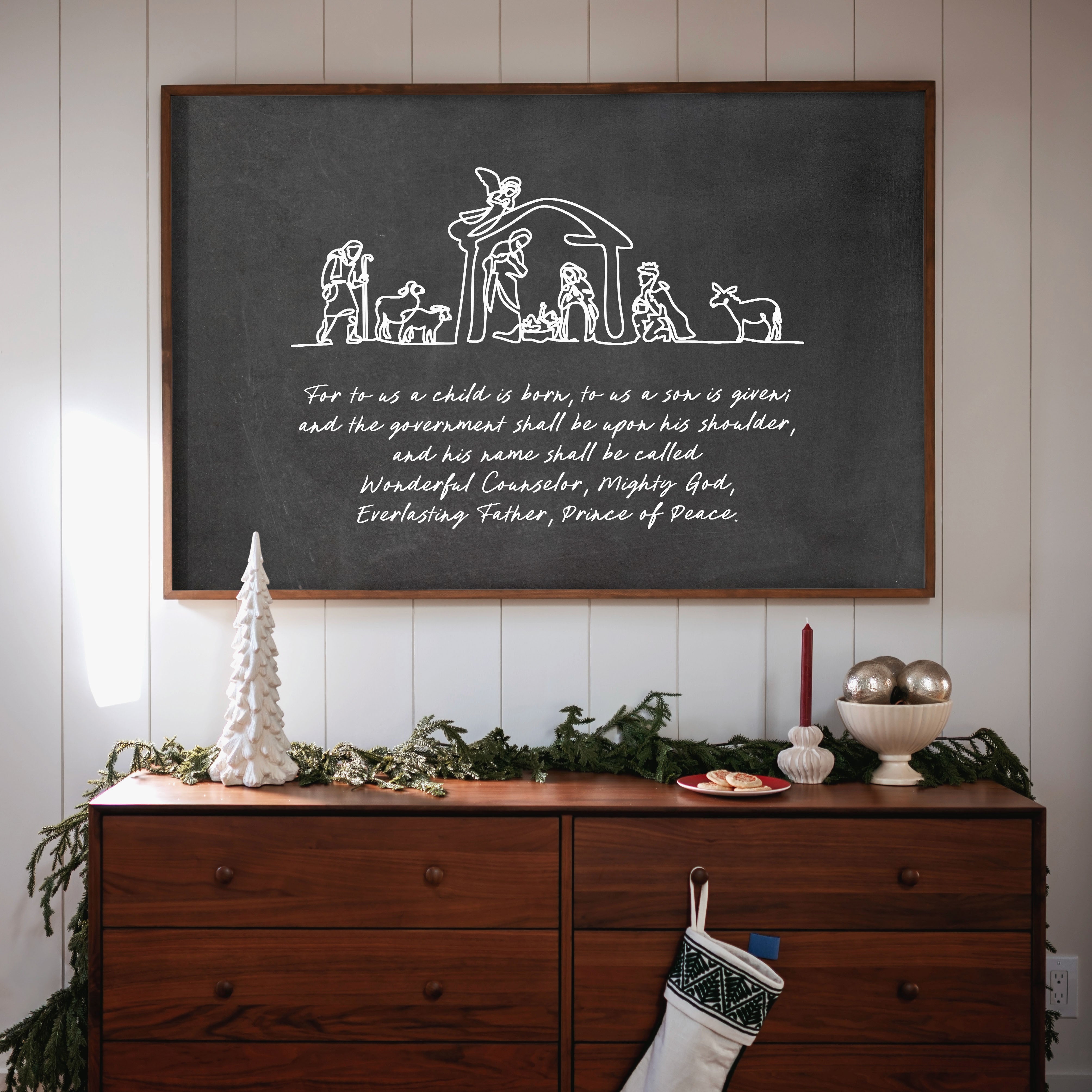 "Unto Us A Child Is Born" Framed Canvas | Horizontal | 724