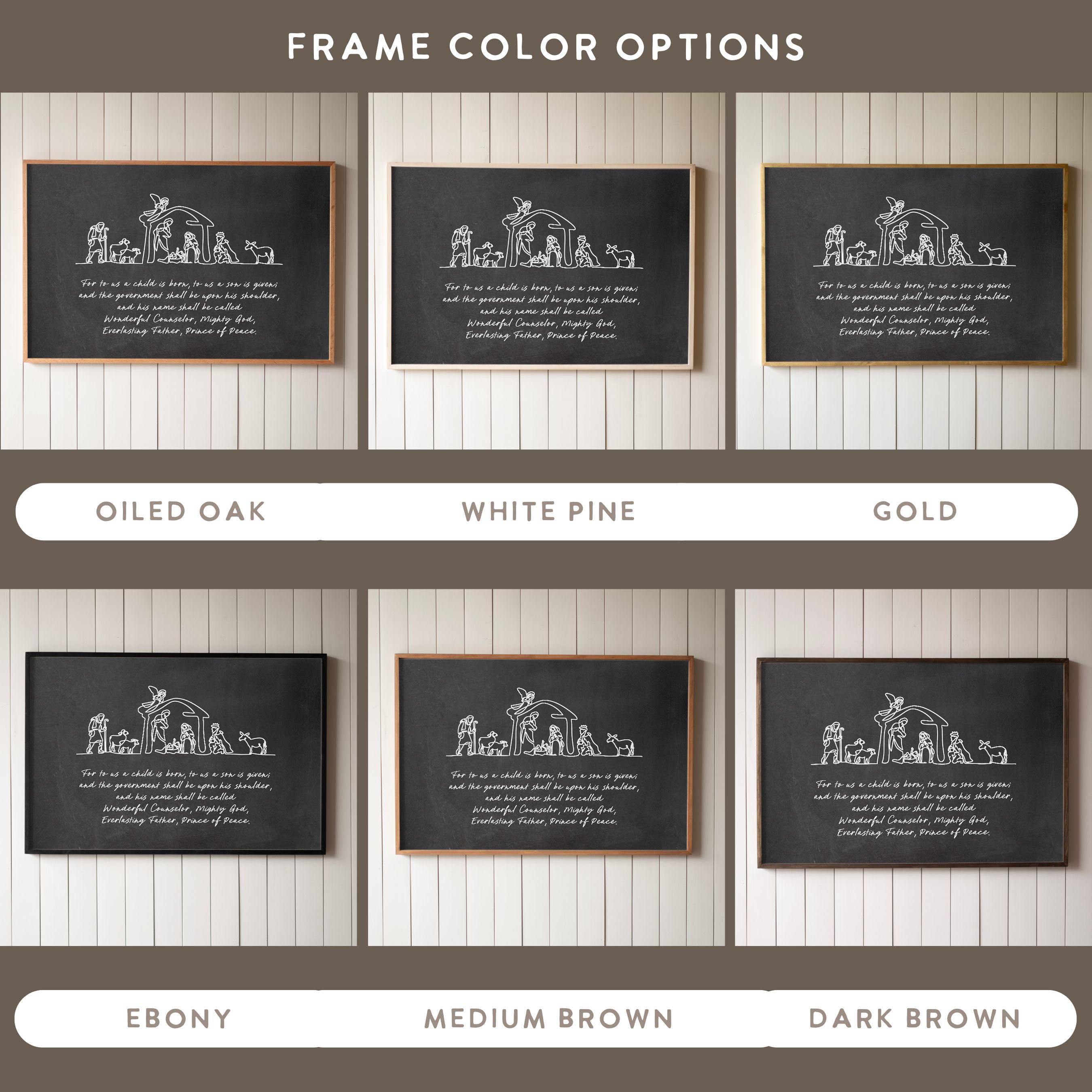 "Unto Us A Child Is Born" Framed Canvas | Horizontal | 724