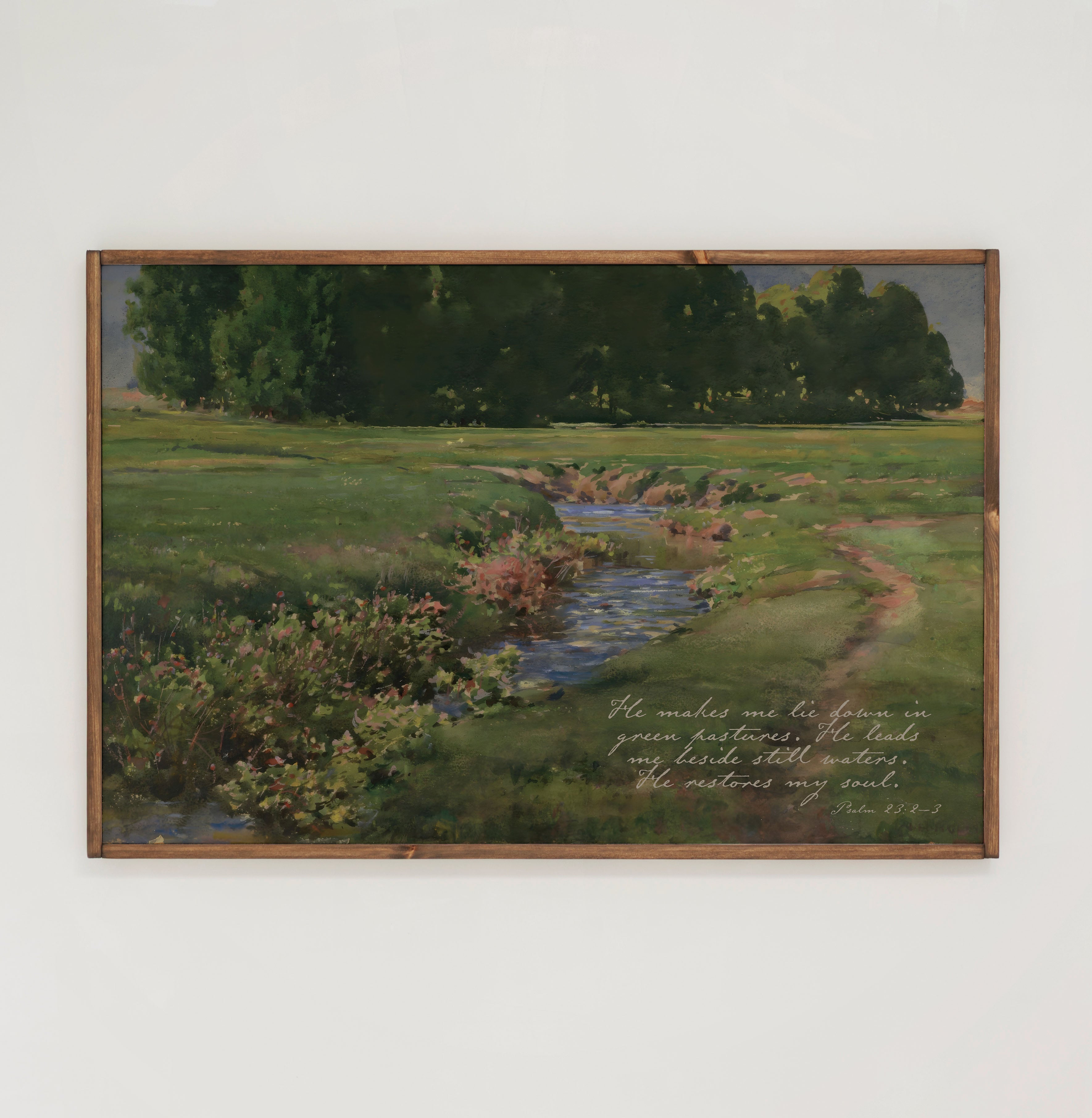 He Restores My Soul | Framed Wooden Art - Horizontal | 729