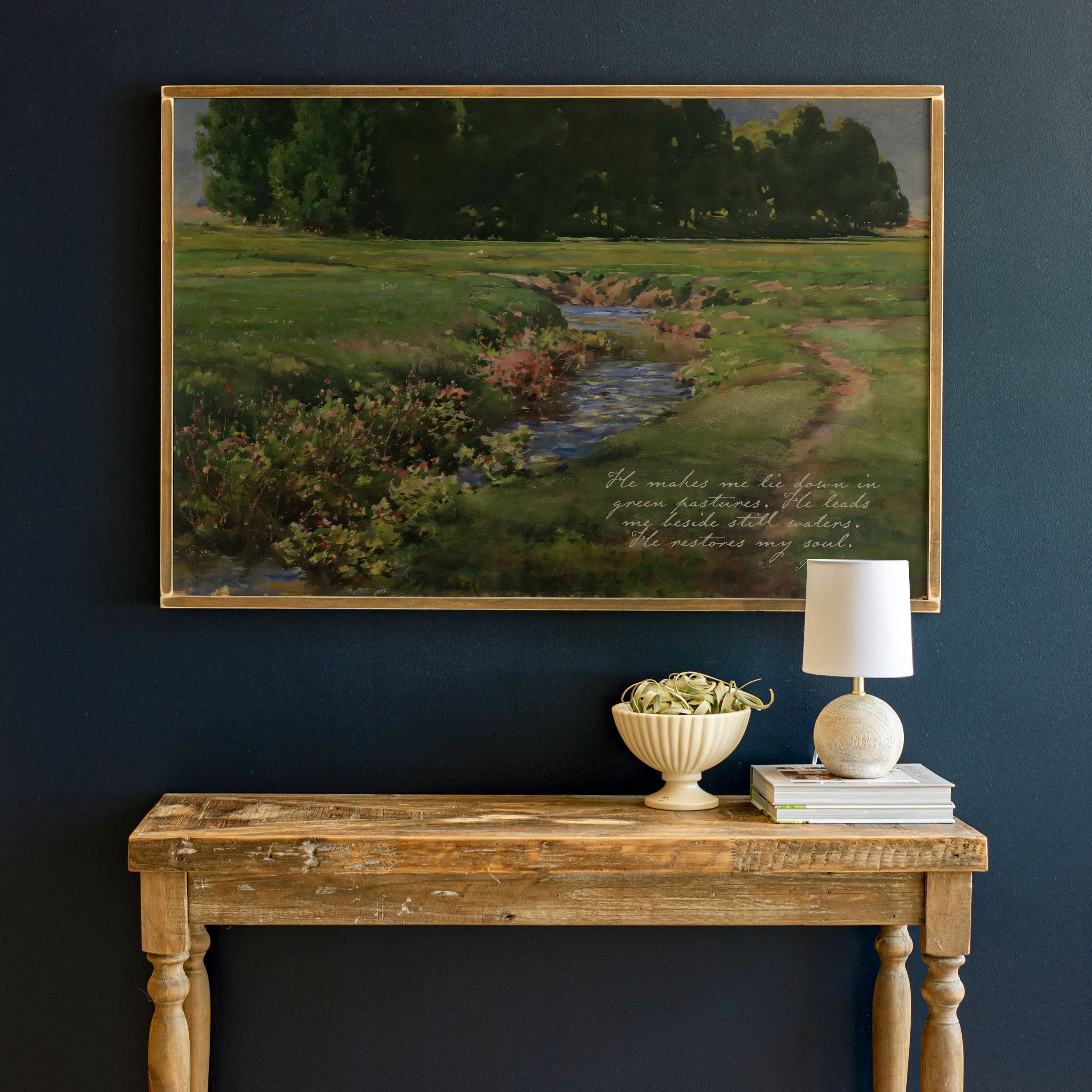 He Restores My Soul | Framed Wooden Art - Horizontal | 729