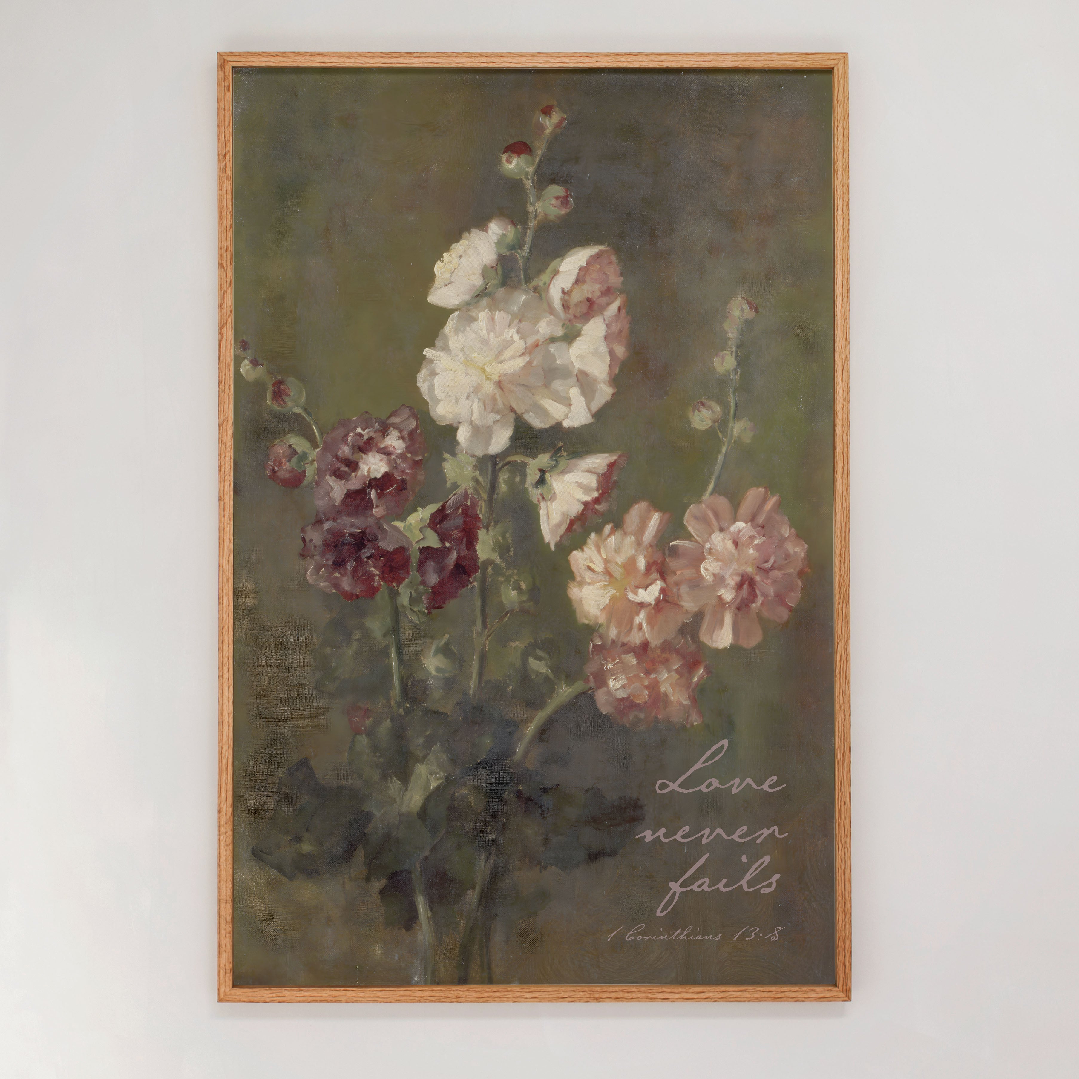 "Love Never Fails" Framed Canvas | Vertical | 746