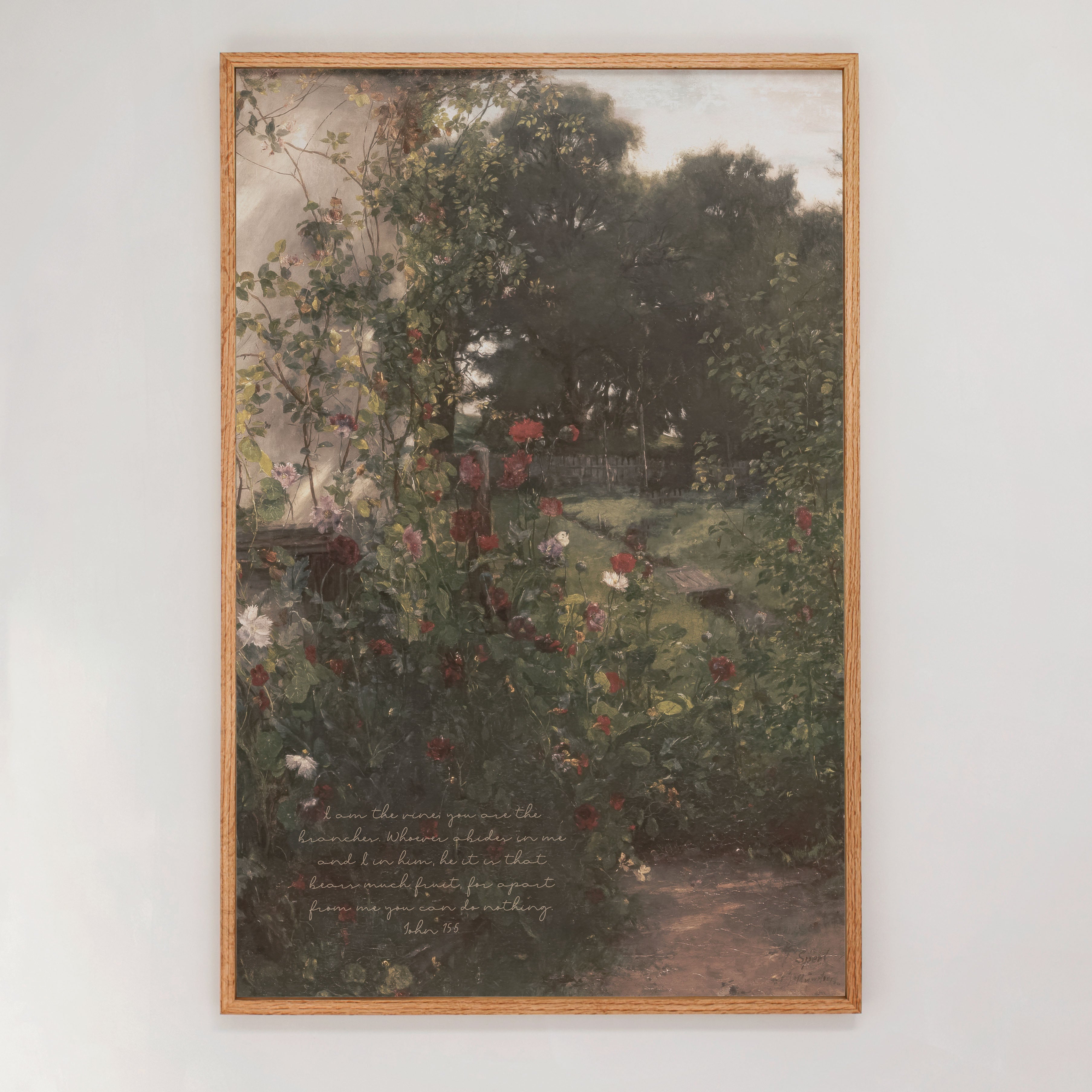 "I Am The Vine" Framed Canvas | Vertical | 750