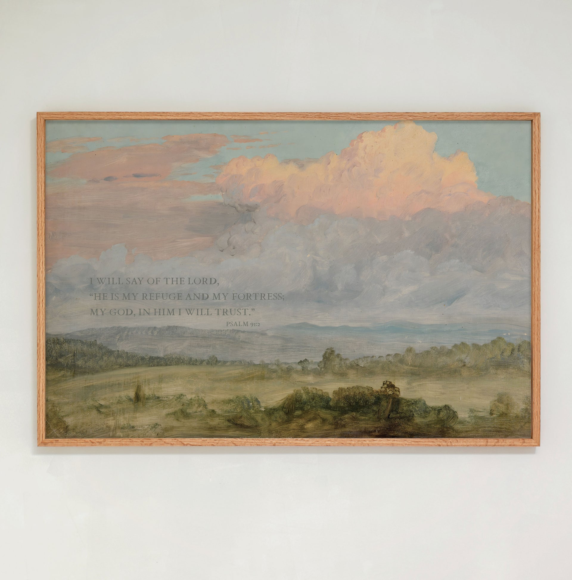 "Psalm 91:2" Framed Canvas | Horizontal | 781 - Ebony / 15x12