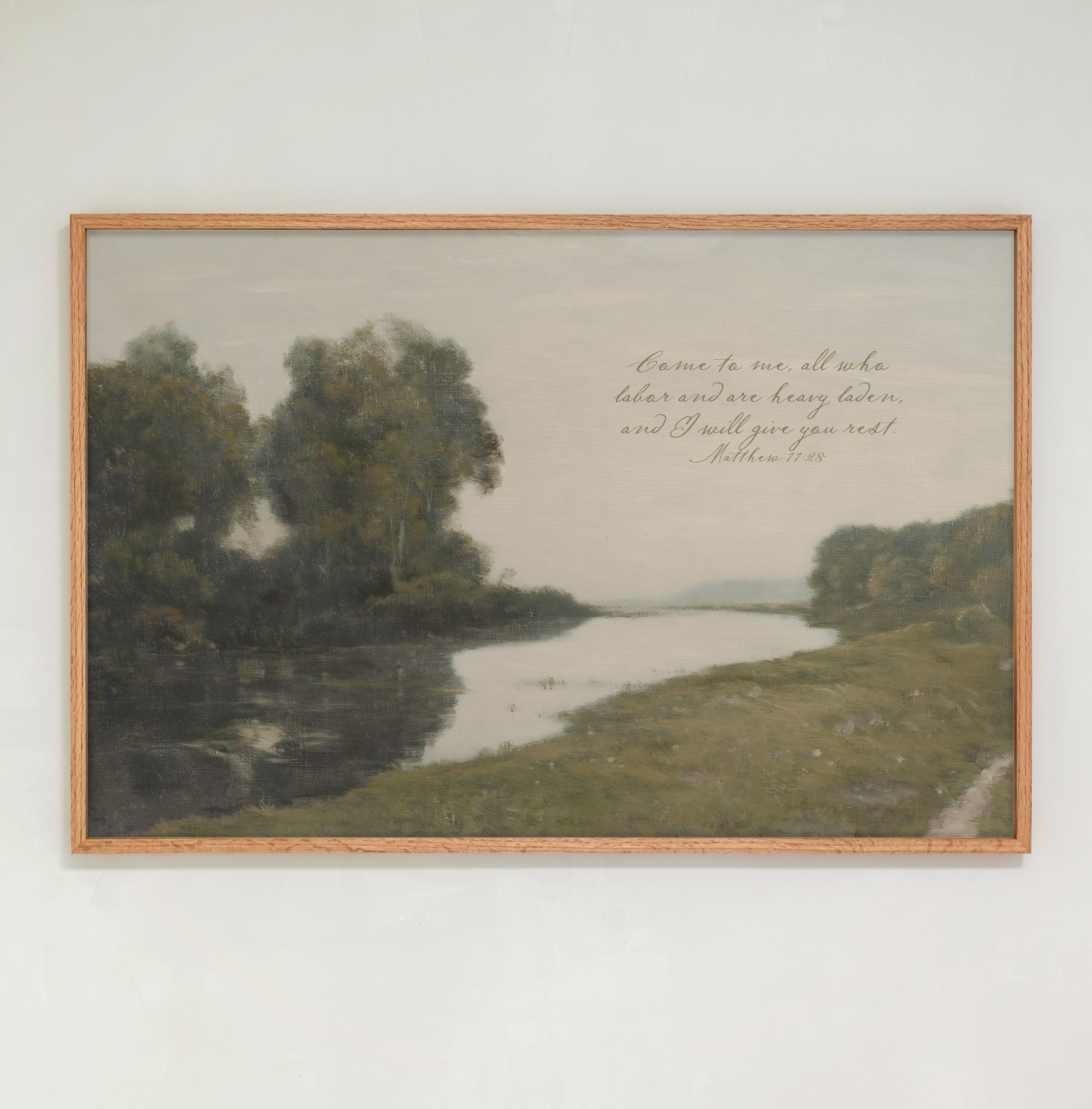 "I Will Give You Rest" Framed Canvas | Horizontal | 790