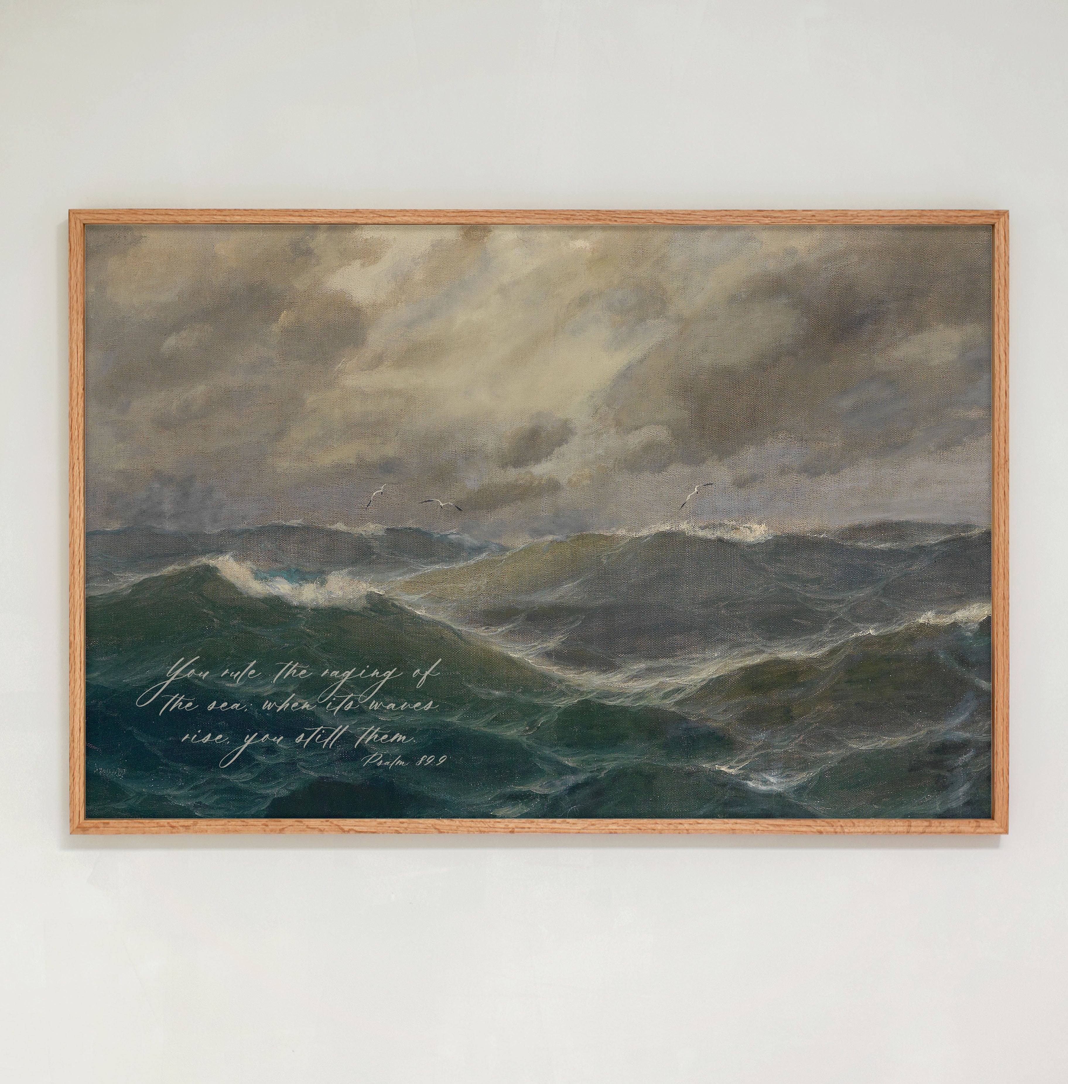 "You Rule The Raging Of The Sea" Framed Canvas | Horizontal | 801