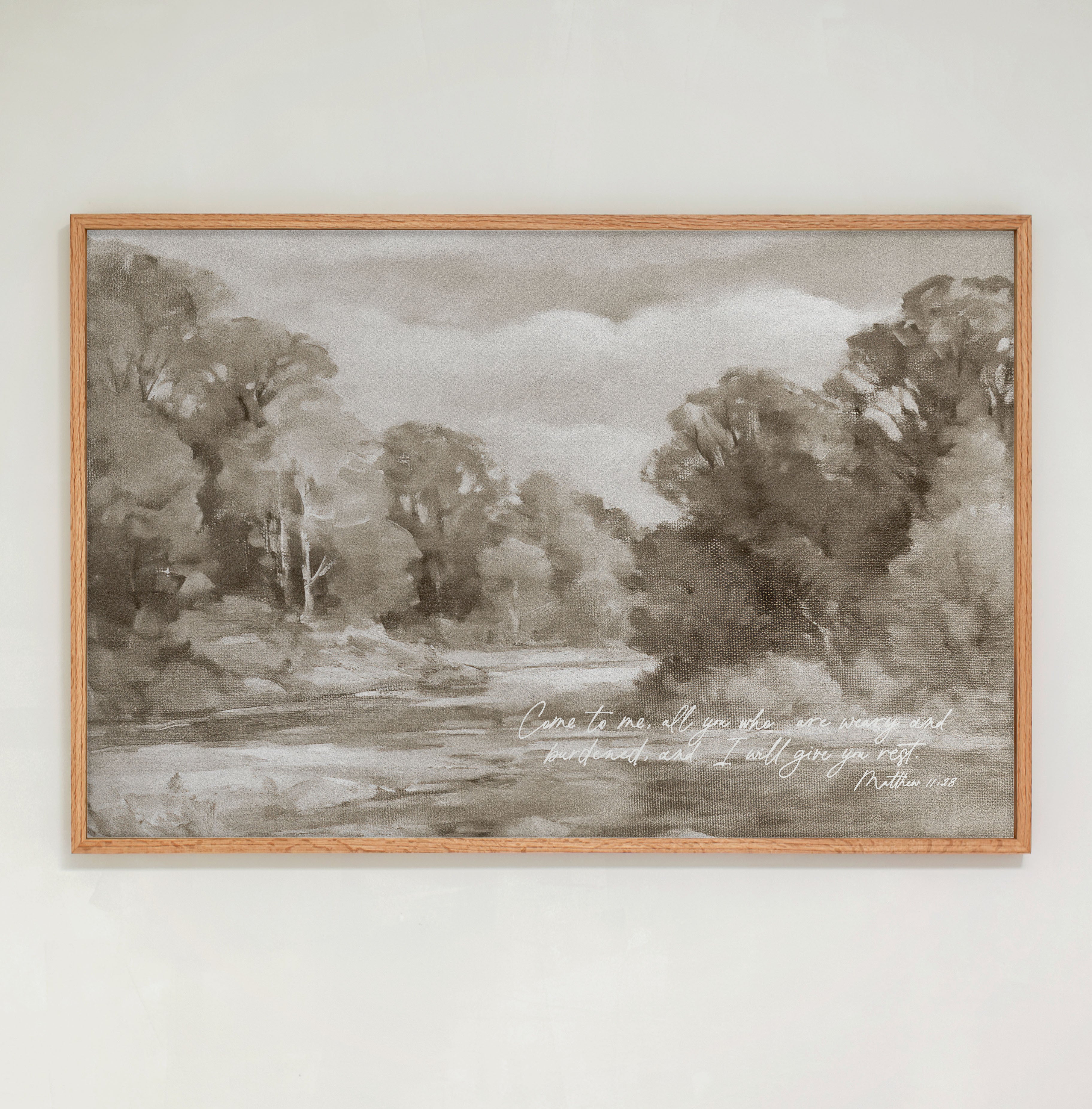 "I Will Give You Rest" Framed Canvas | Horizontal | 817