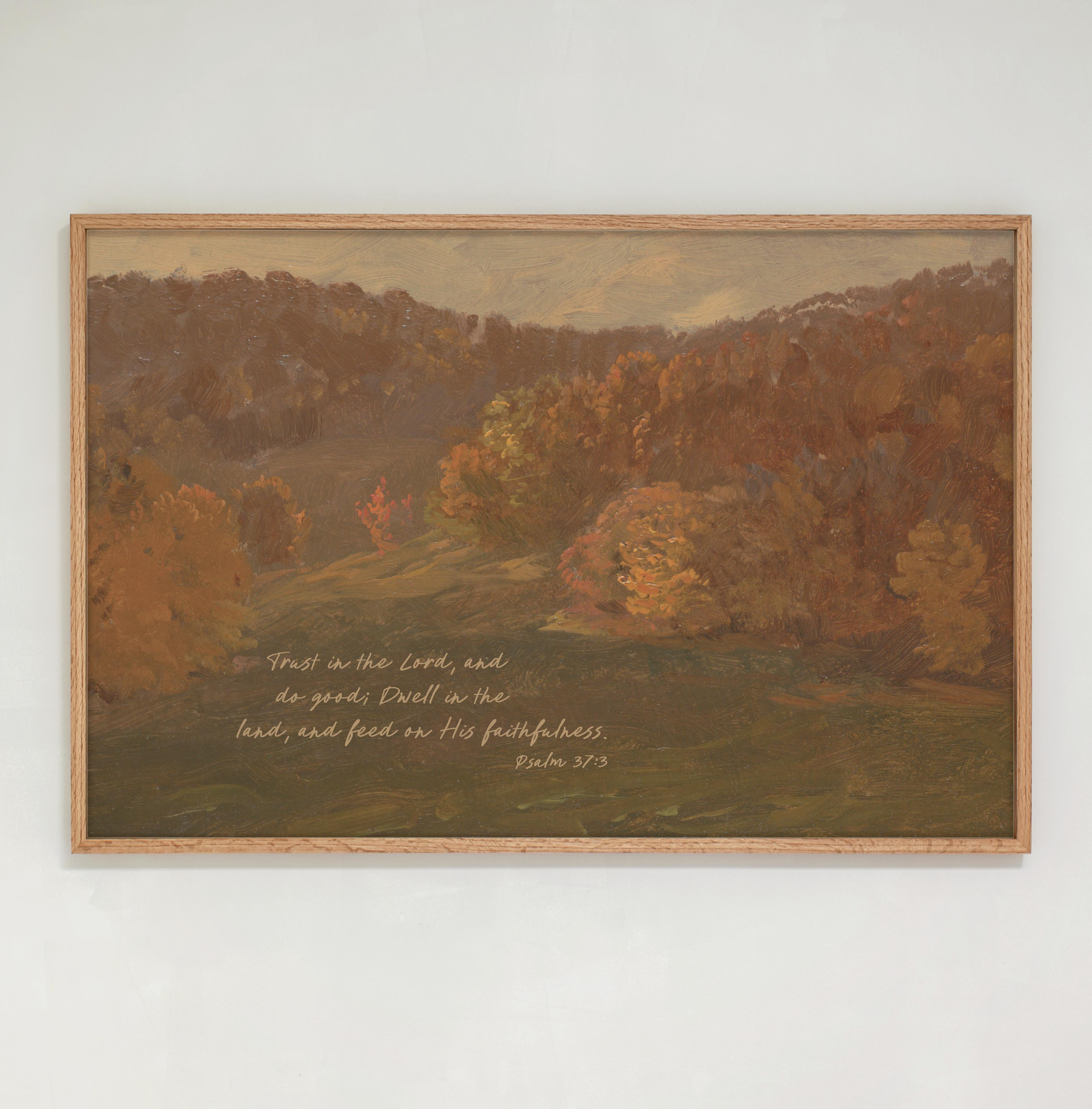 "Feed on His faithfulness" Framed Canvas | Horizontal | 834