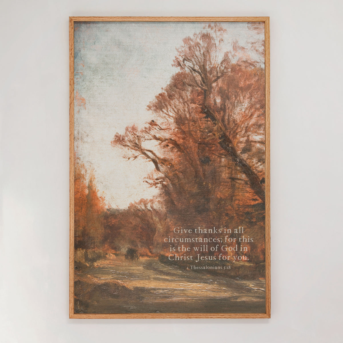 "Give Thanks In All Circumstances" Framed Canvas | Vertical | 837