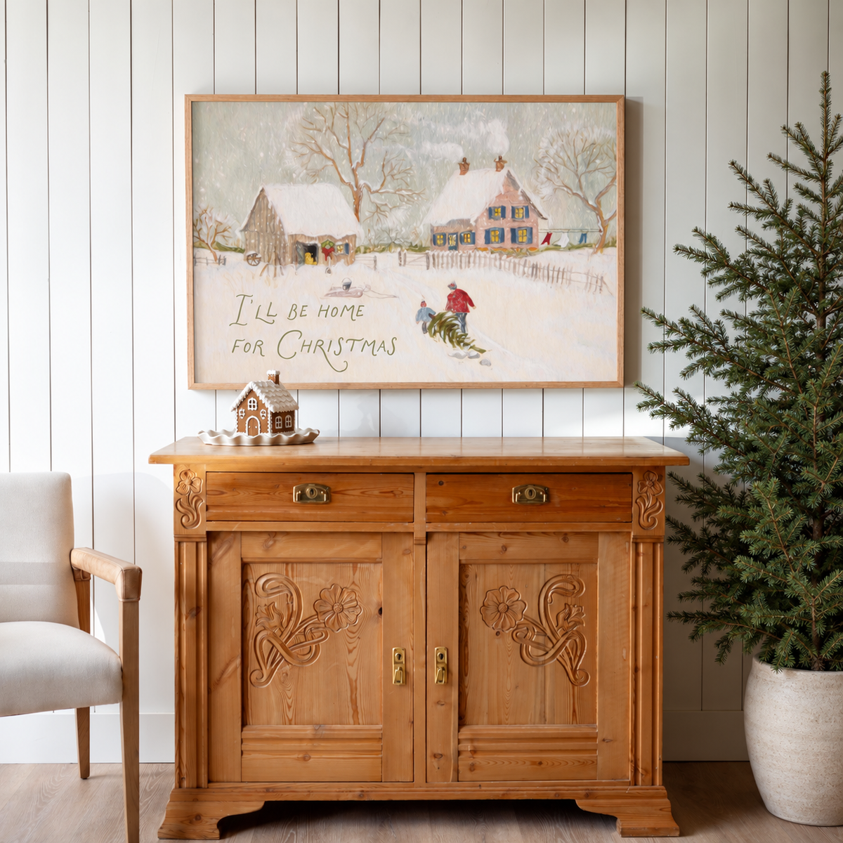 "I'll be home for Christmas" Framed Canvas | Horizontal | 838