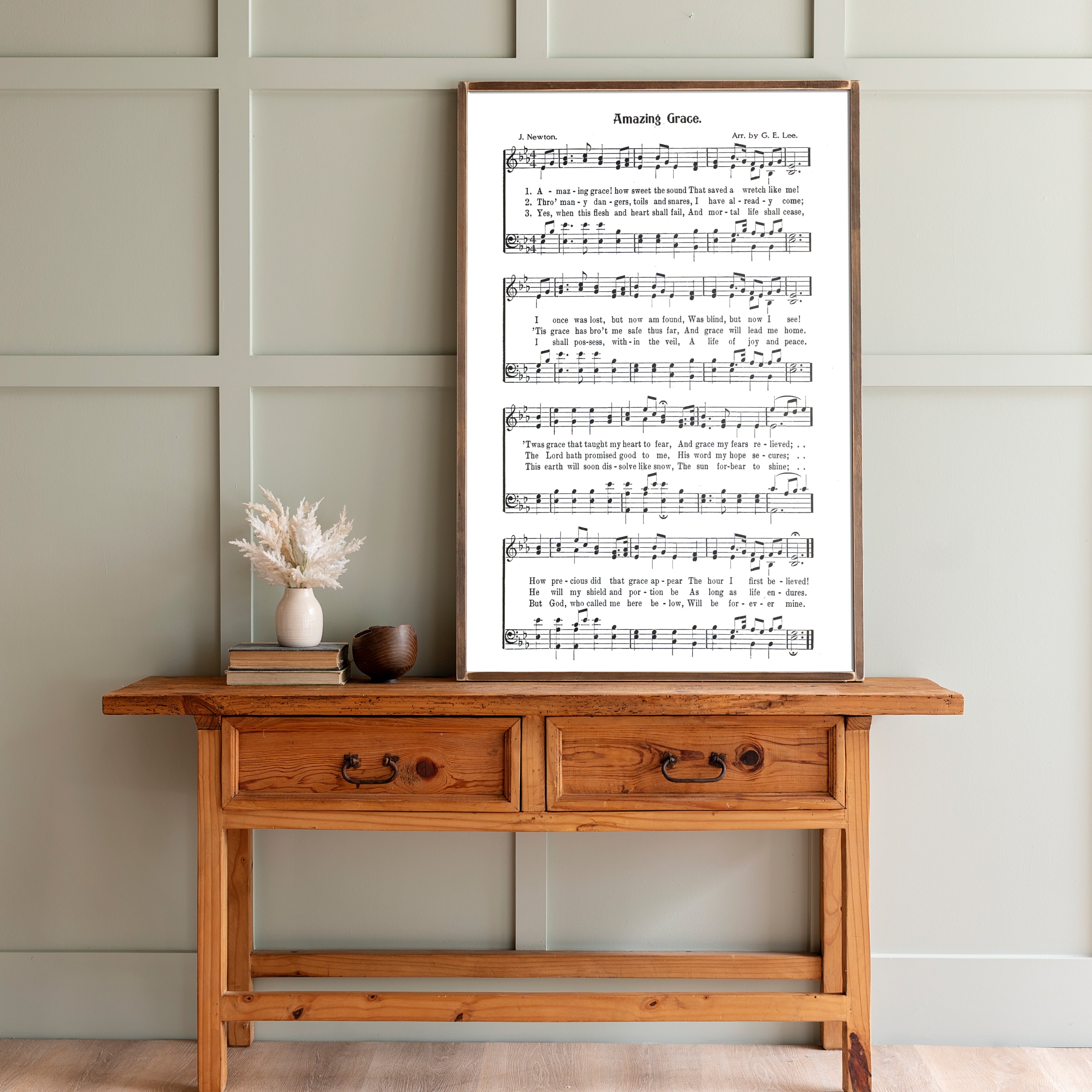 Amazing Grace Hymn | Framed Wood Art | 289