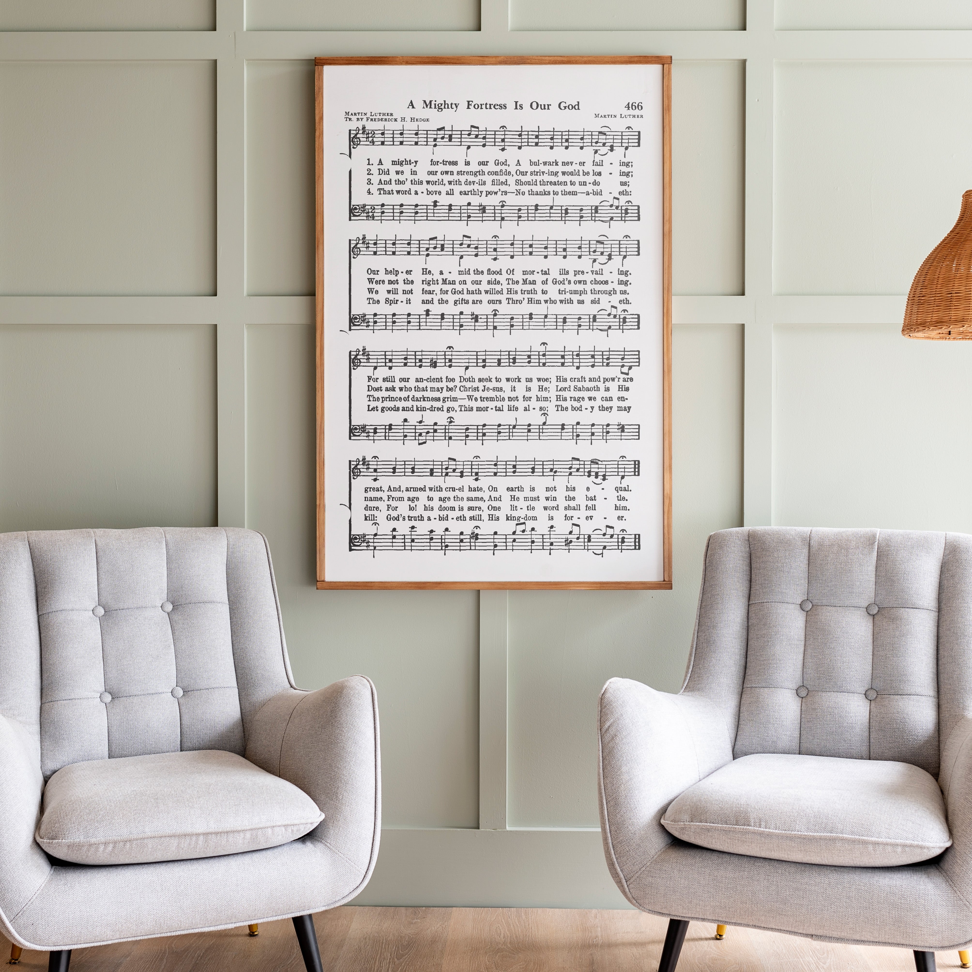 A Mighty Fortress Is Our God Hymn | Framed Wood Art | 285