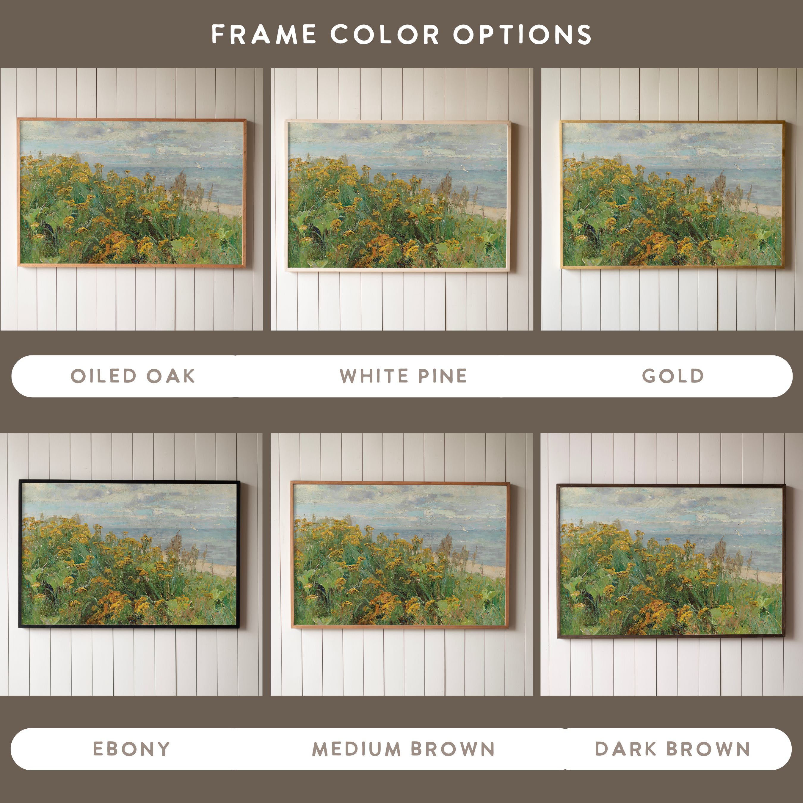 "Yellow Flowers" Framed Canvas | Horizontal | 657