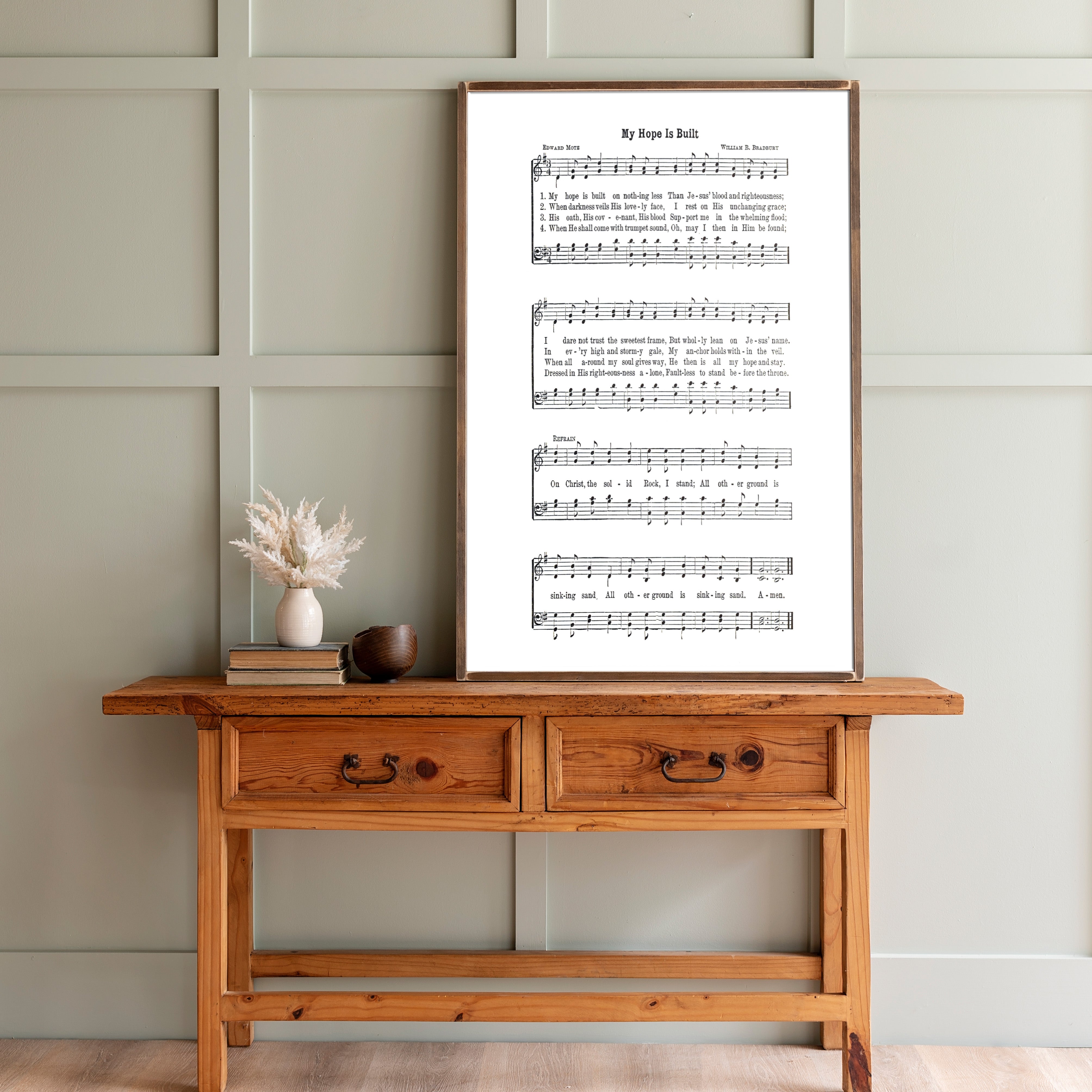 My Hope Is Built Hymn | Framed Wood Art | 277