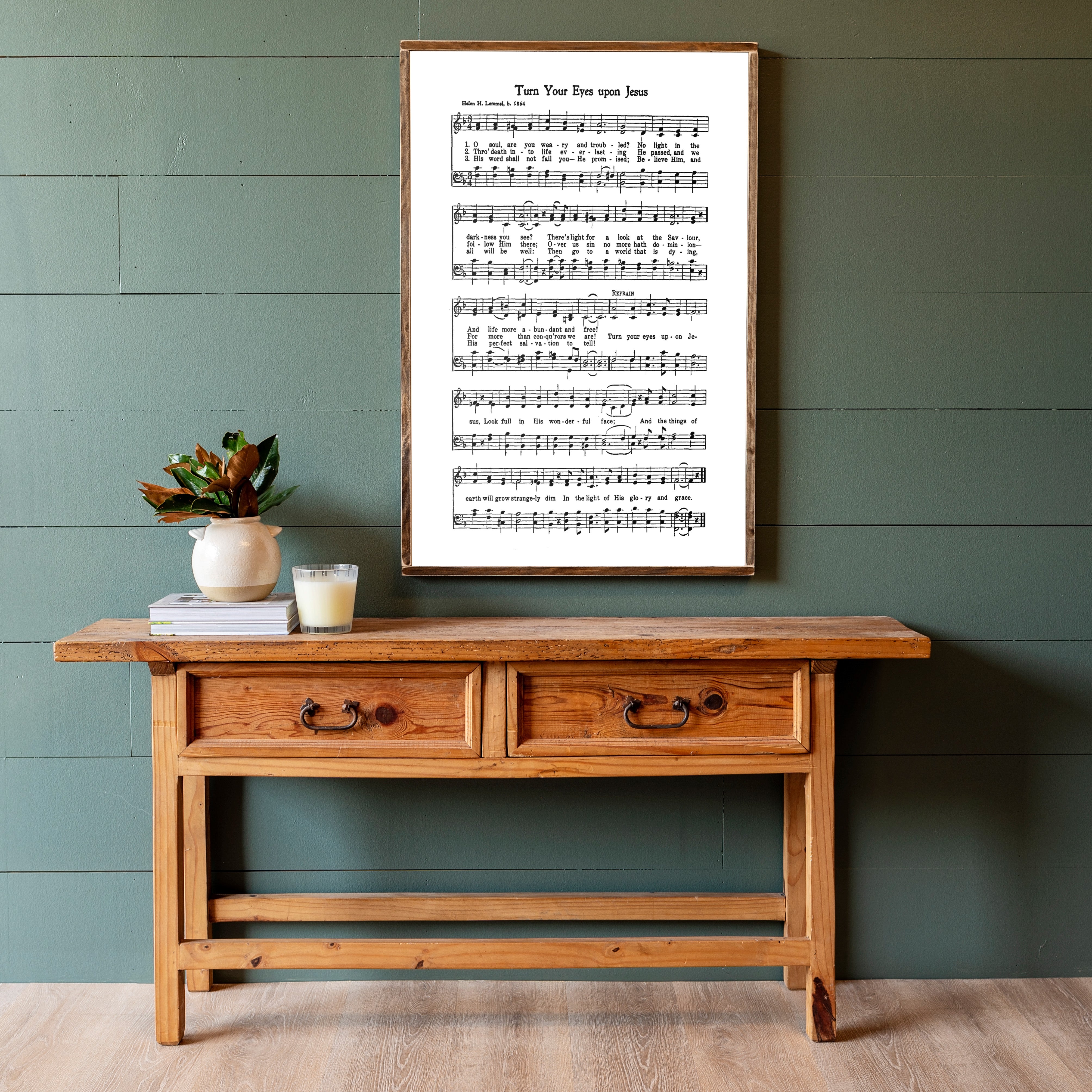 Turn Your Eyes Upon Jesus Hymn | Framed Wood Art | 294