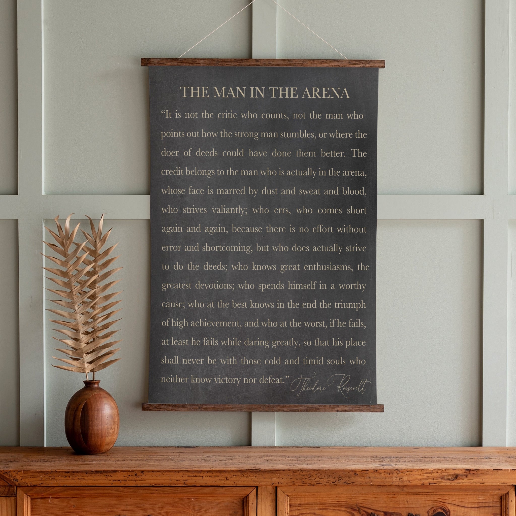 Man in the Arena Bookpage Hanging Canvas | 126