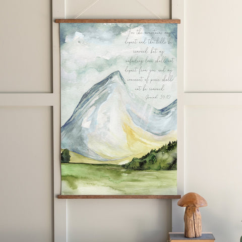For The Mountains May Depart Illustrated Scripture Hanging Canvas | 267