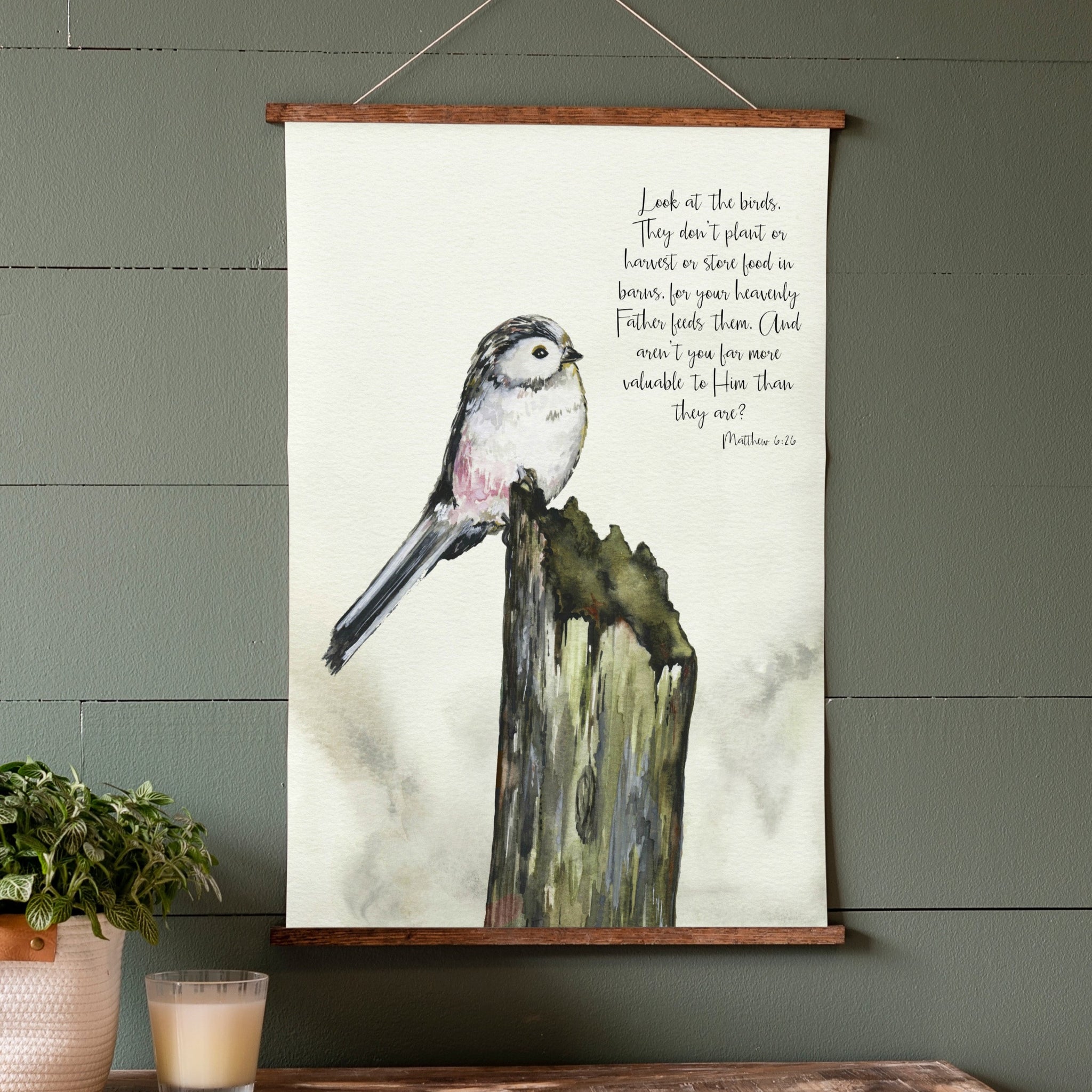 Look at the Birds Illustrated Scripture Hanging Canvas | 268