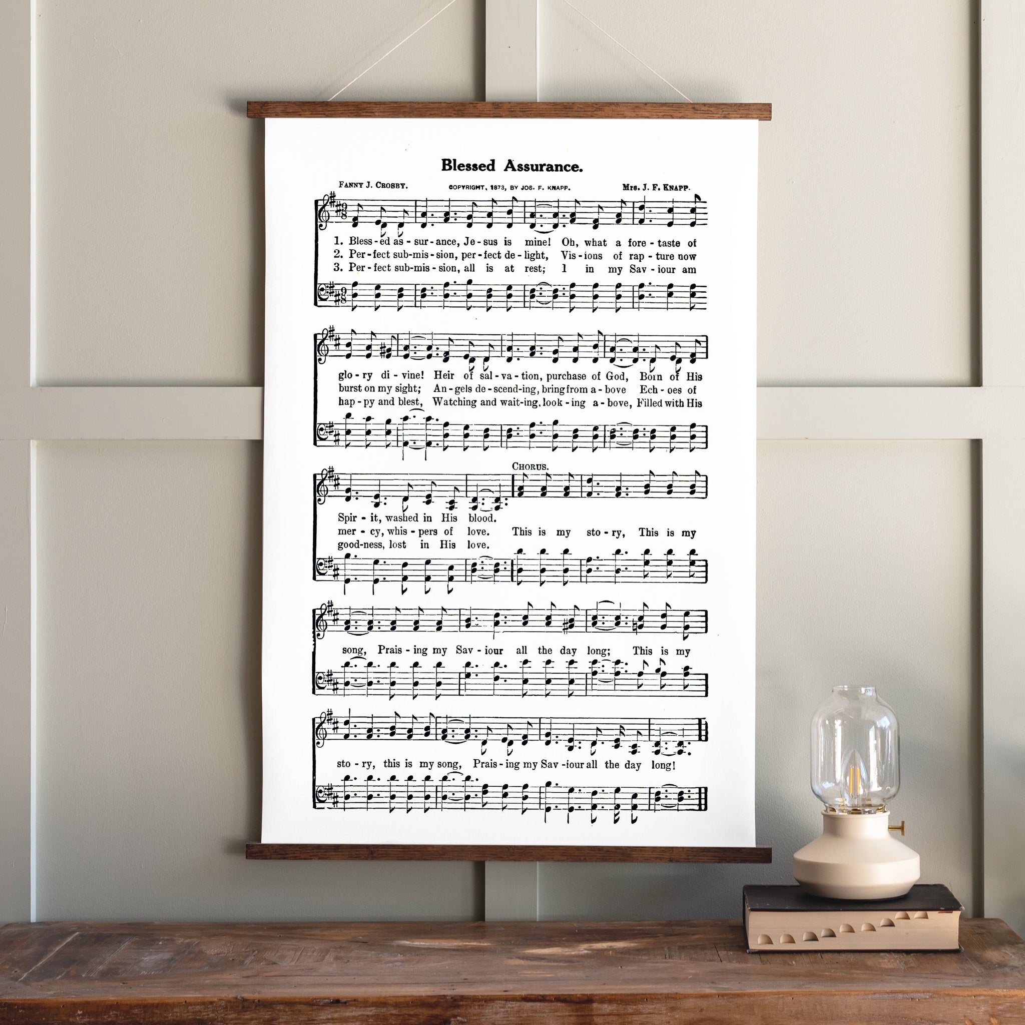 Blessed Assurance Sheet Music Hanging Canvas | 274