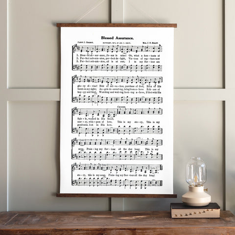 Blessed Assurance Sheet Music Hanging Canvas | 274