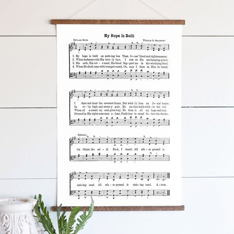 My Hope Is Built Sheet Music Hanging Canvas | 277