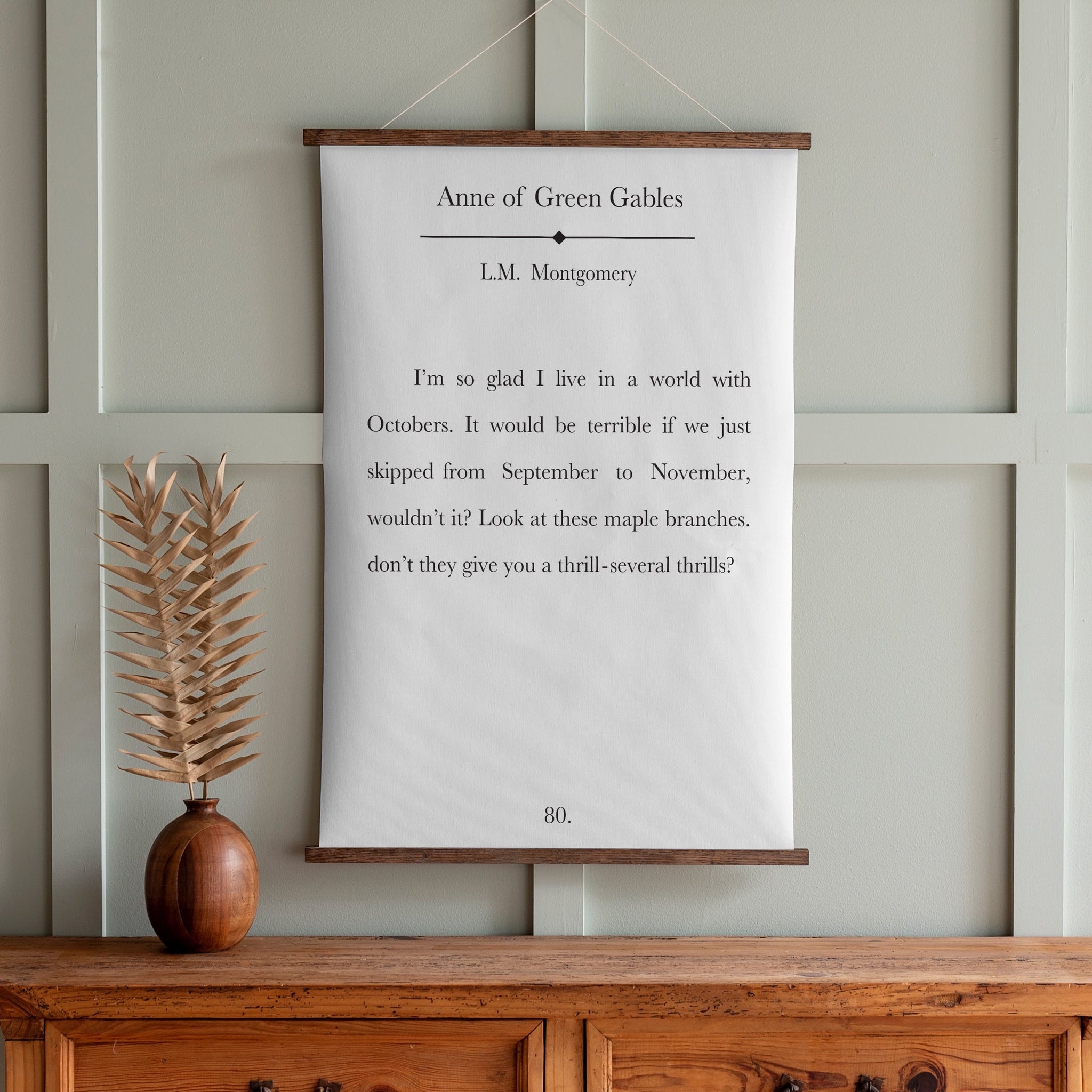 "A World With Octobers" Anne of Green Gables Bookpage Hanging Canvas | 280