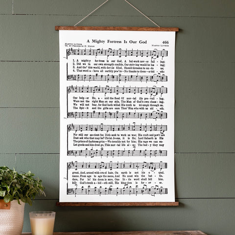 A Mighty Fortress Is Our God Sheet Music Hanging Canvas | 285