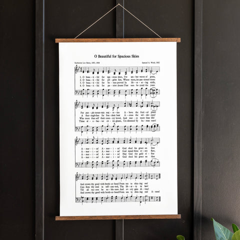 O Beautiful For Spacious Skies Sheet Music Hanging Canvas | 287