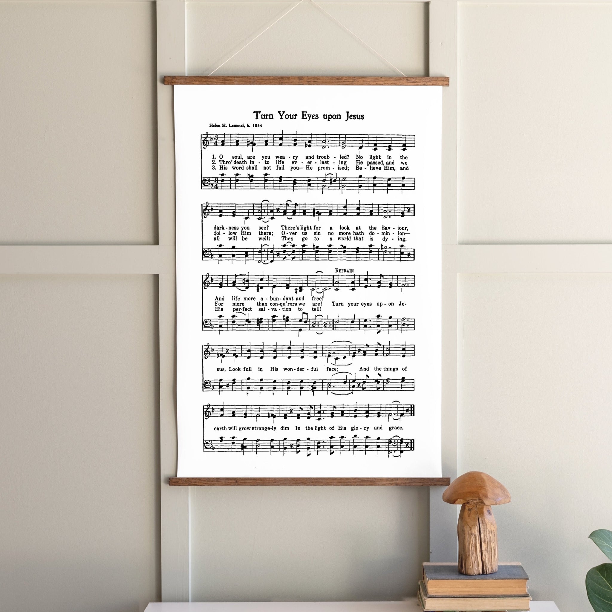 Turn Your Eyes Upon Jesus Sheet Music Hanging Canvas | 294
