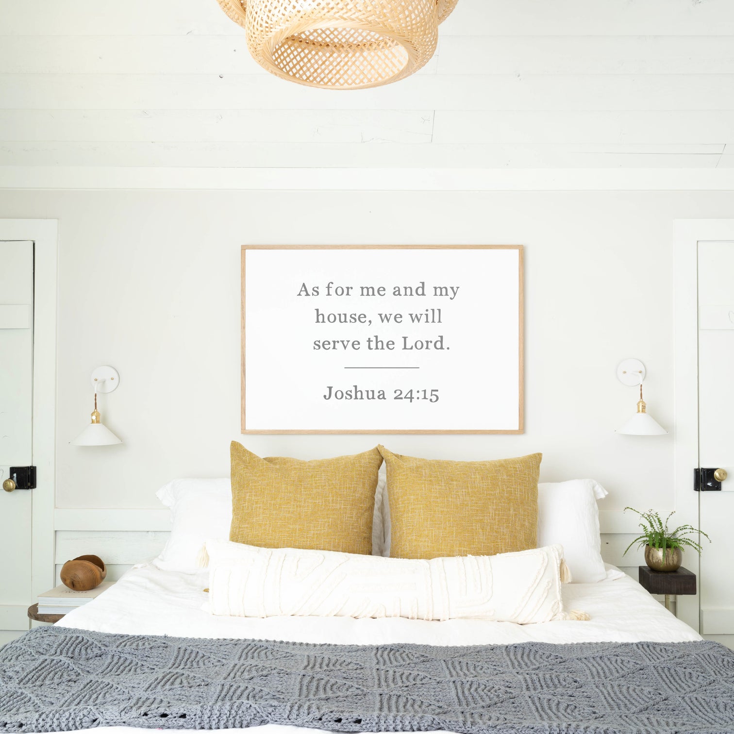 HORIZONTAL As For Me And My House We good Will Serve The Lord Framed Wood Sign