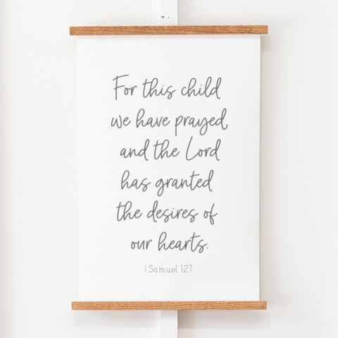 For This Child We Have Prayed Hanging Canvas | 335