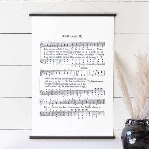Jesus Loves Me Sheet Music Hanging Canvas | 433