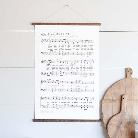 Jesus Paid It All Sheet Music Hanging Canvas | 291