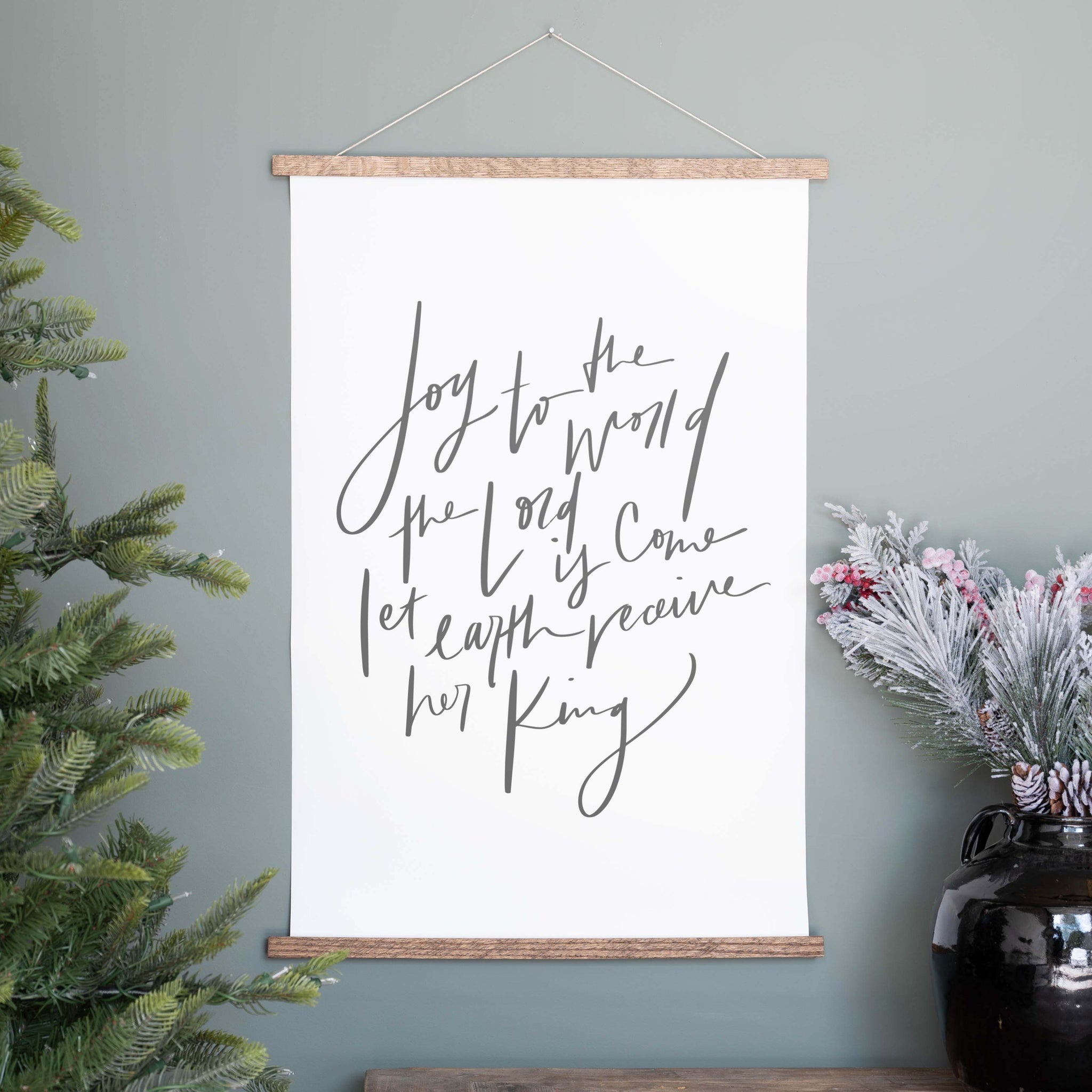 Joy to the World"| Hand Lettered Hanging Canvas | 370