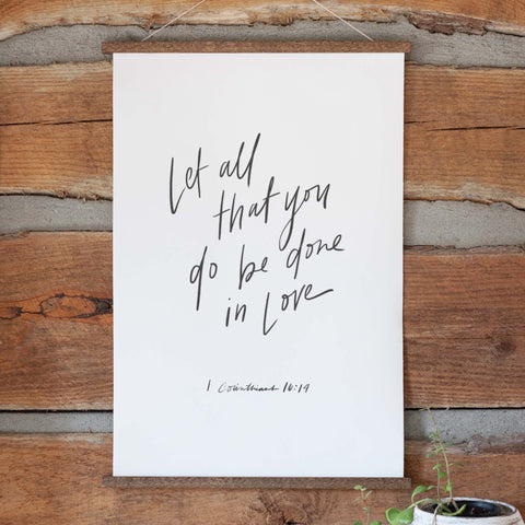 Let All That You Do Be Done With Love Hand Lettered Hanging Canvas | 117