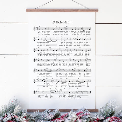 O Holy Night Sheet Music Christmas Hanging Canvas | 374