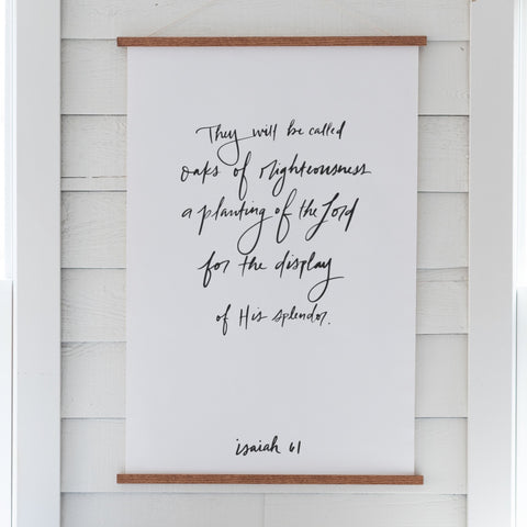 Oaks of Righteousness Isaiah 61 Hand Lettered Hanging Canvas | 112