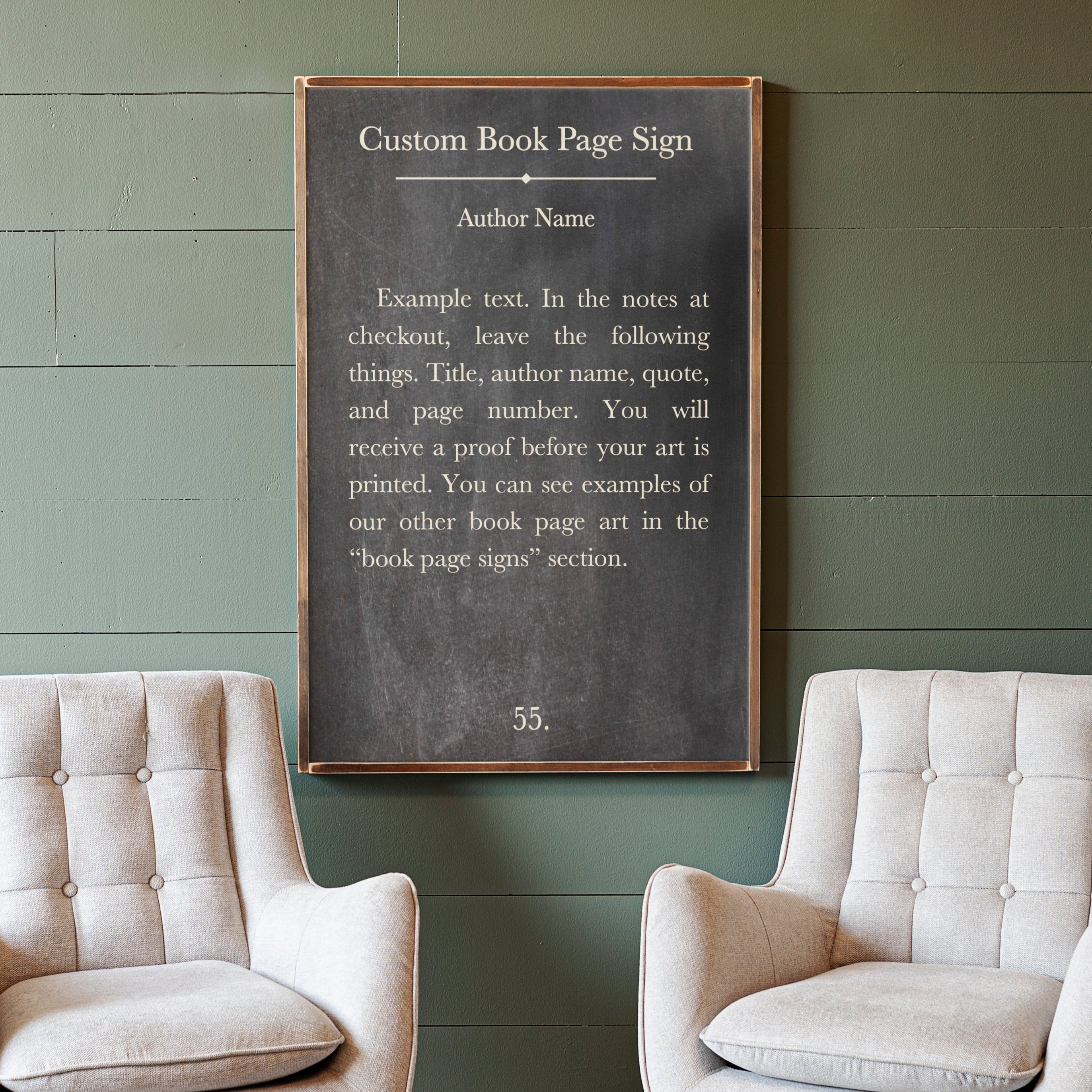 Custom Book Page Sign