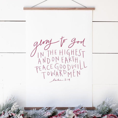"Glory to God in The Highest" Christmas Hanging Canvas | 368