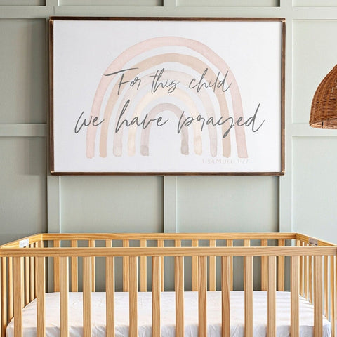 For This Child We Have Prayed (Rainbow) Horizontal Sign | 209