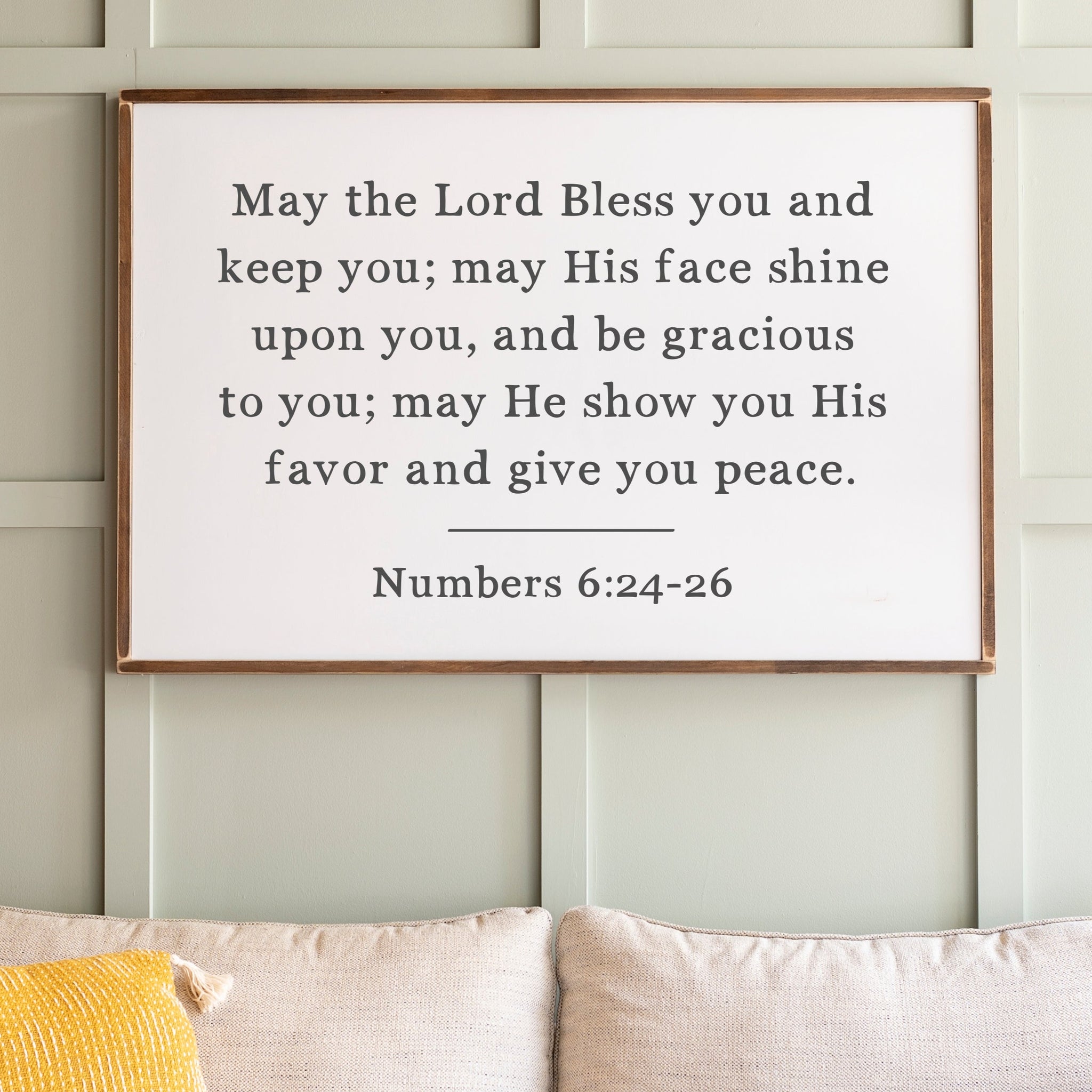 May the Lord Bless You And Keep You Wood Sign | Christian Wood Art Horizontal Sign | 325