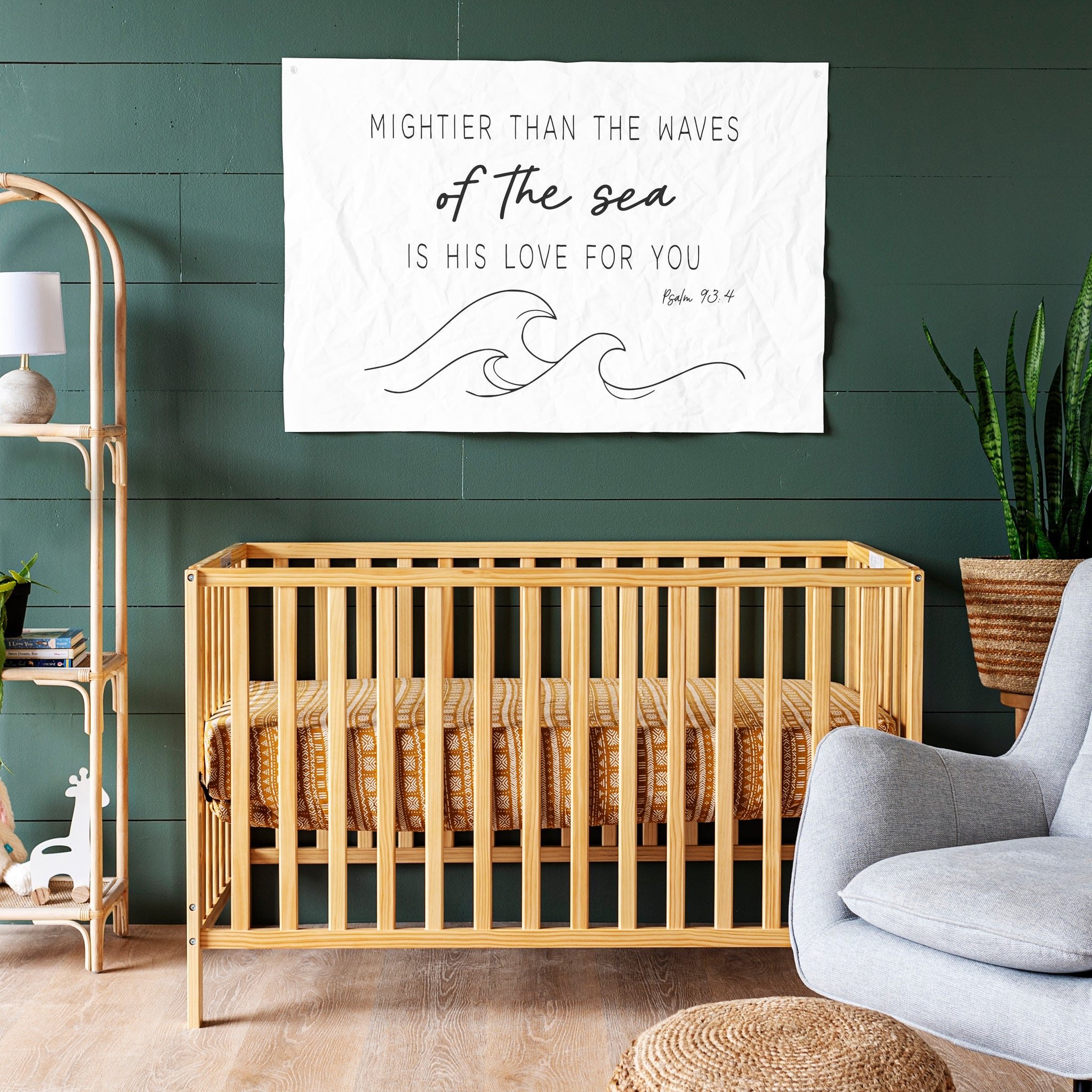 Mightier Than The Waves Canvas Flag | 440