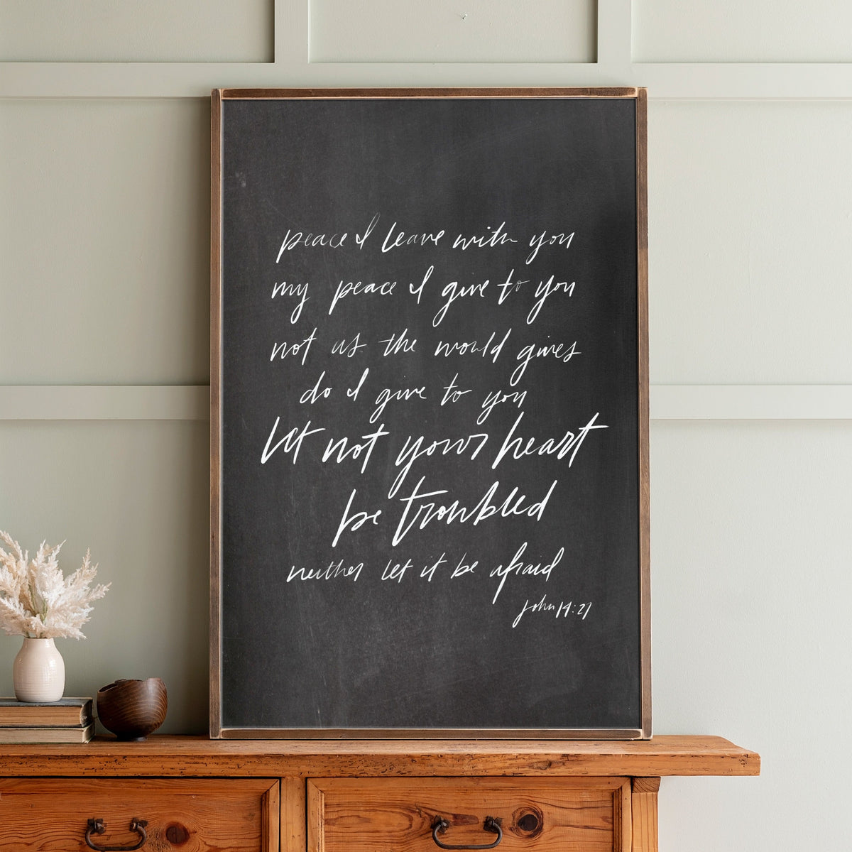 Peace I leave with you | Hand Lettered Designed Christian Wall Art