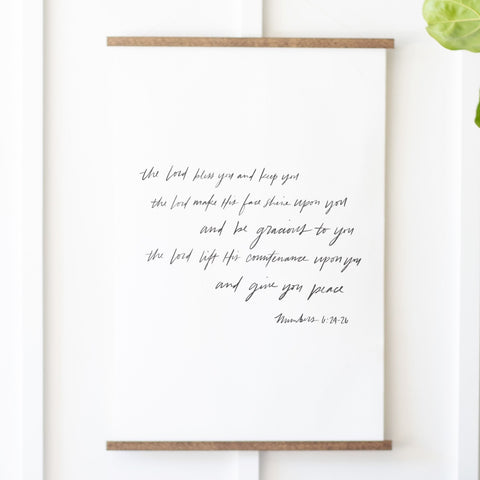 The Lord Bless You And Keep You Hand Lettered Hanging Canvas | 122