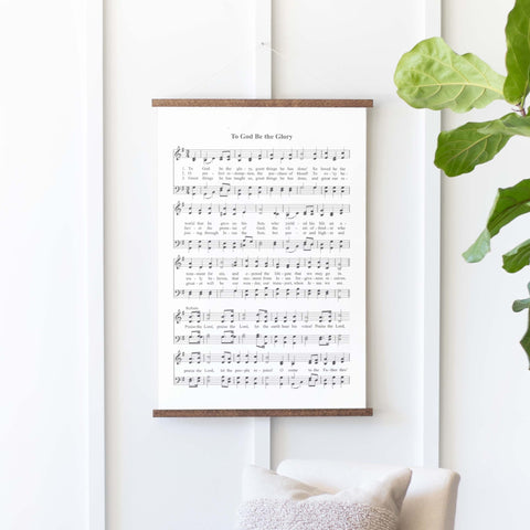 To God Be The Glory Sheet Music Hanging Canvas | 290